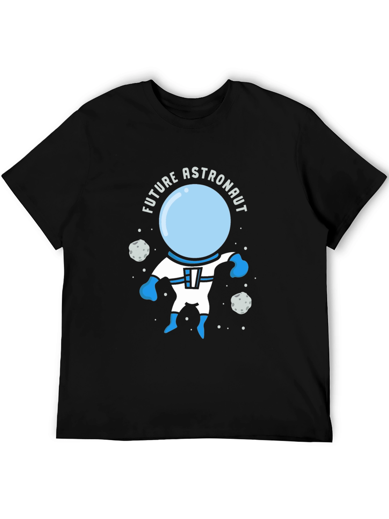 Future Astronaut Graphic Tee - Black Cotton T-Shirt
