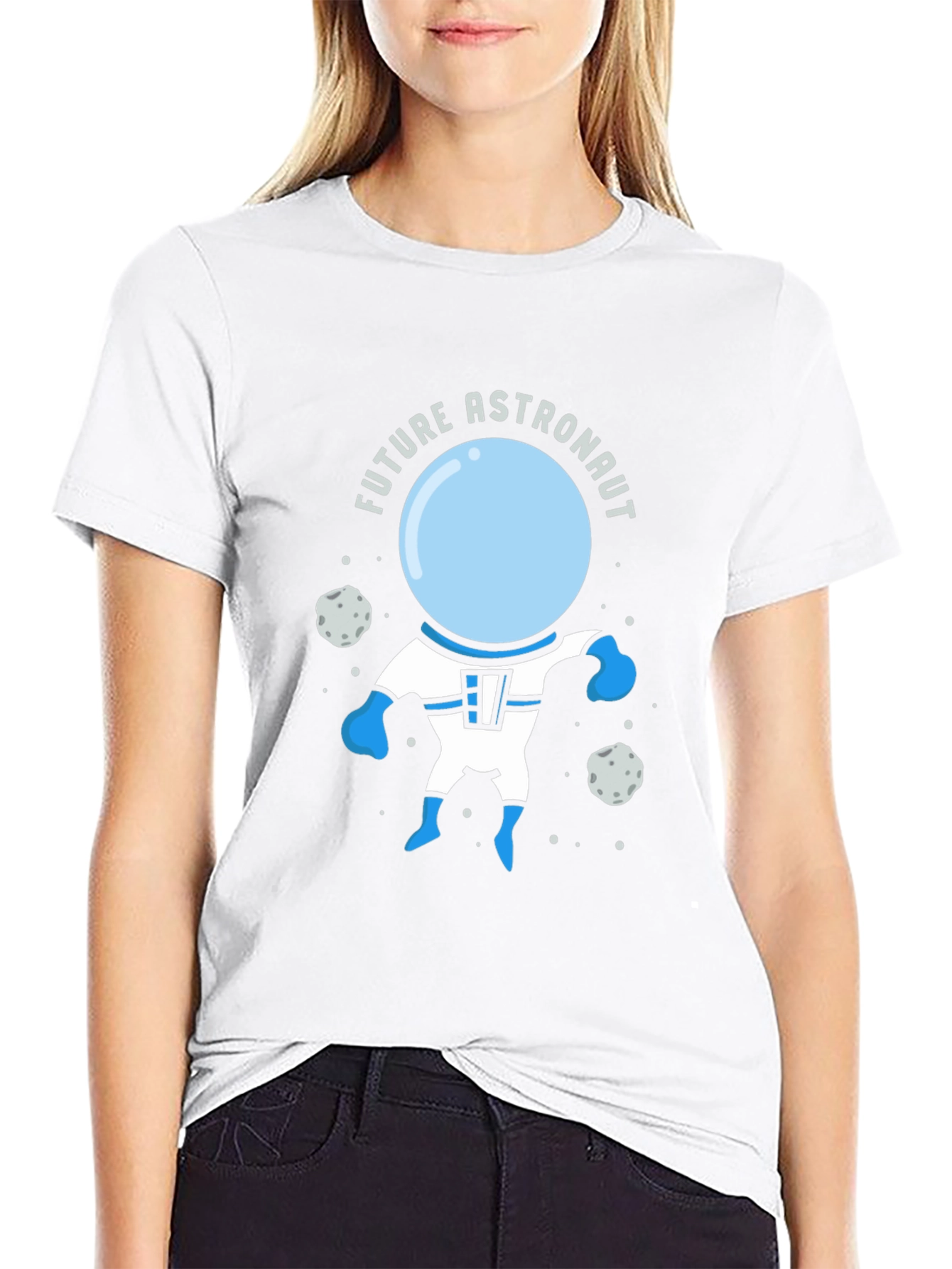 Future Astronaut Graphic Tee - Black Cotton T-Shirt