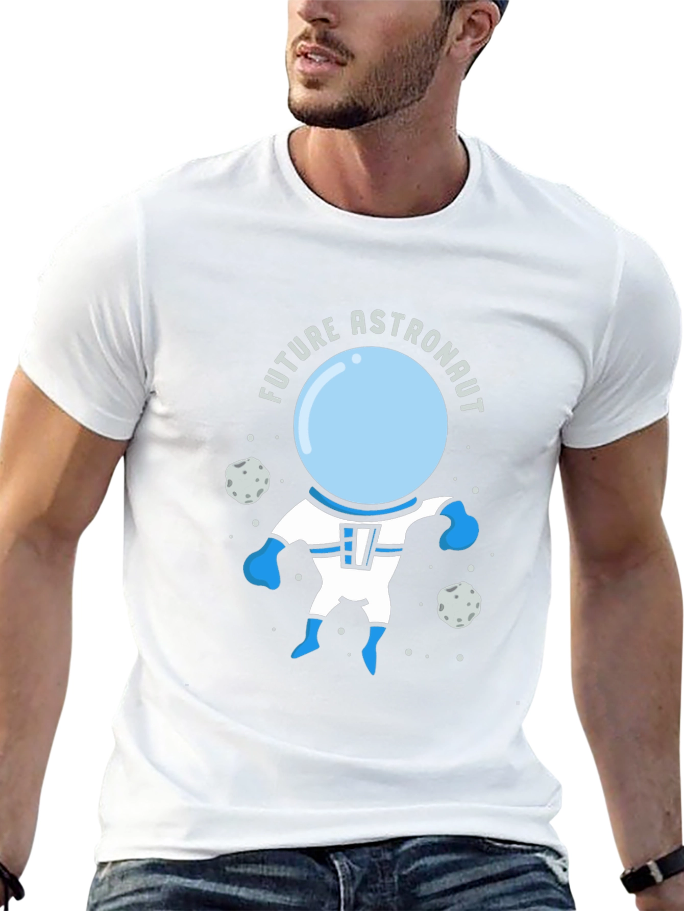 Future Astronaut Graphic Tee - Black Cotton T-Shirt