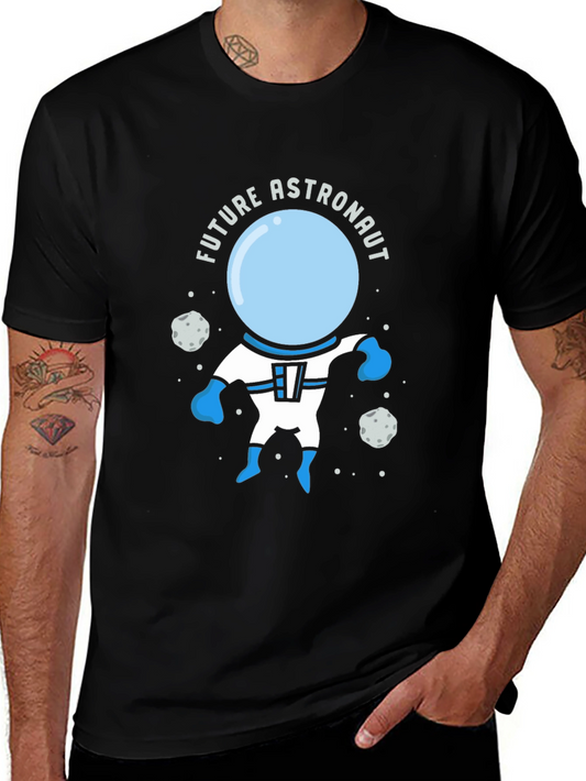 Future Astronaut Graphic Tee - Black Cotton T-Shirt