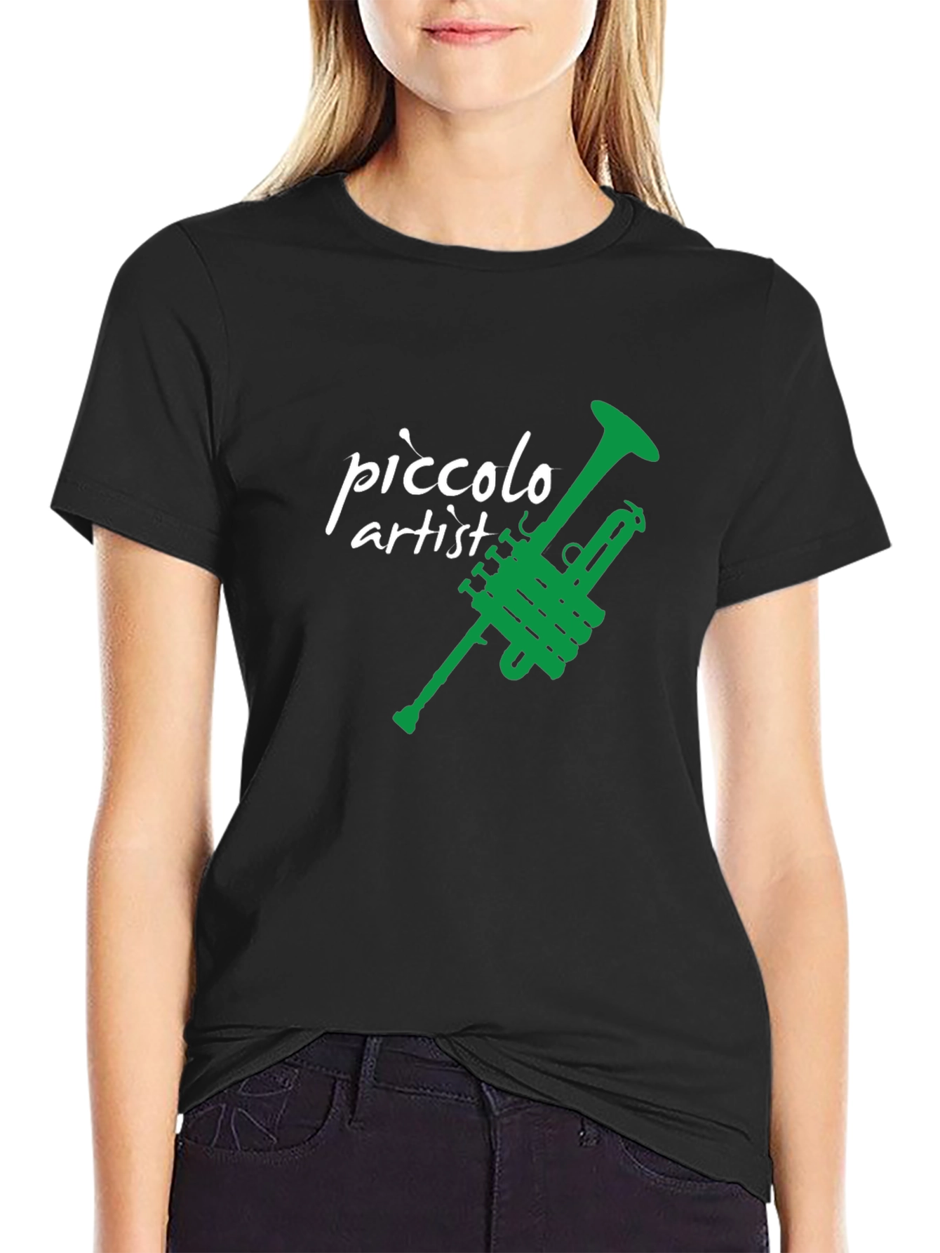 Piccolo Artist Black T-Shirt - Music Lover Gift