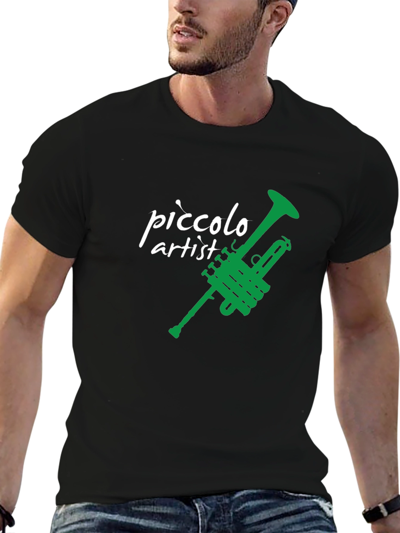 Piccolo Artist Black T-Shirt - Music Lover Gift