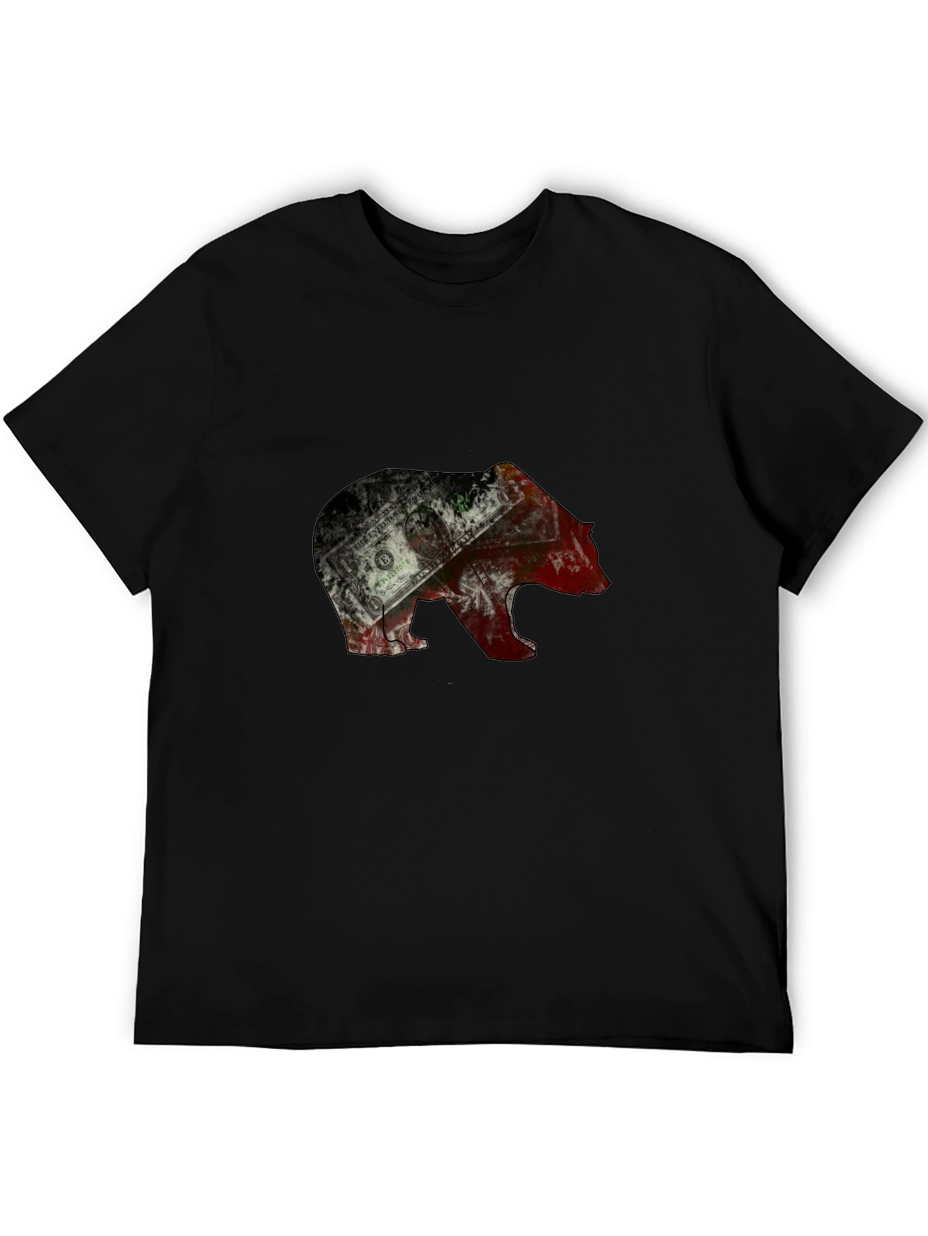 Bear Graphic Mens T-Shirt - Black