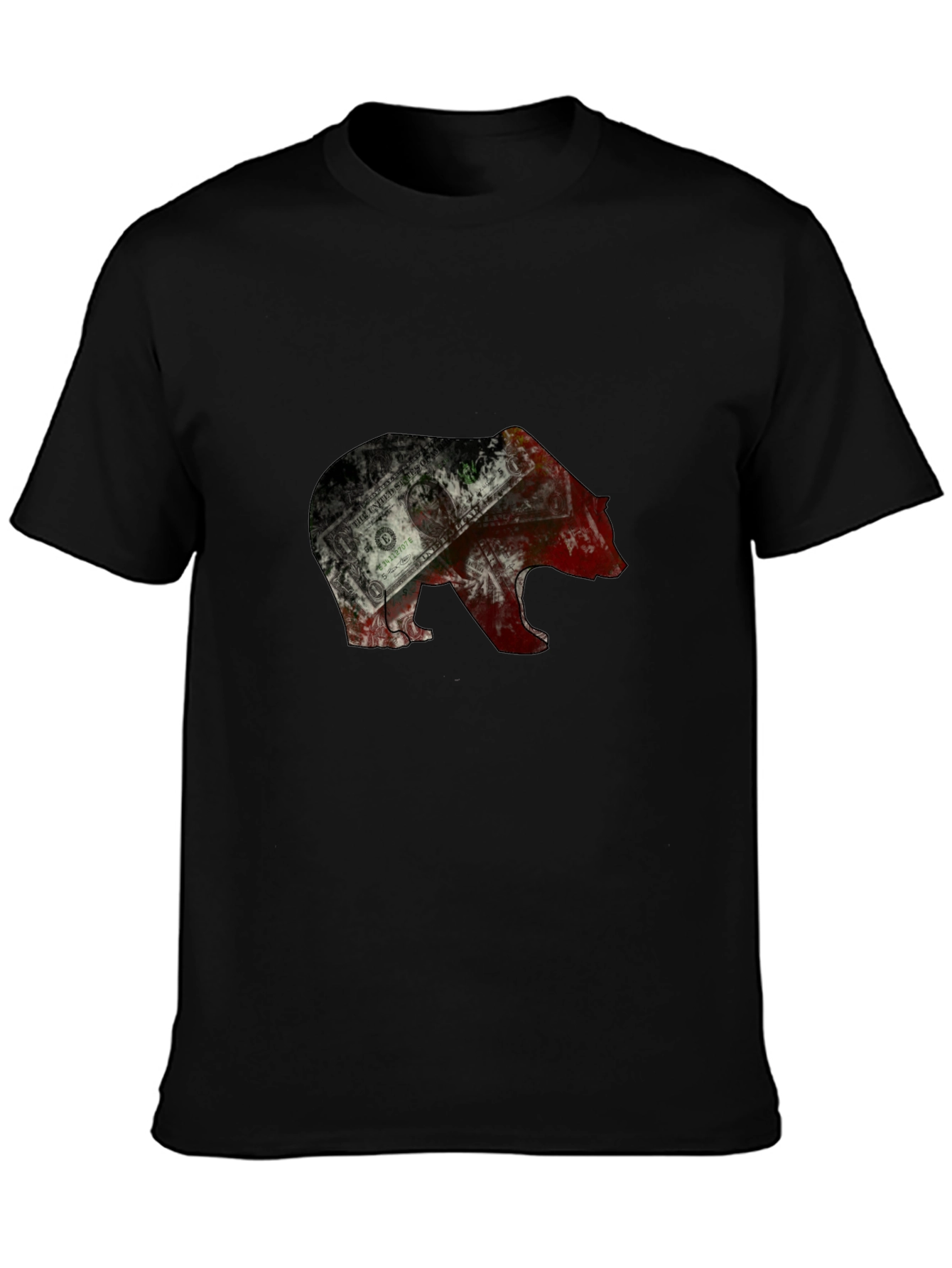 Bear Graphic Mens T-Shirt - Black