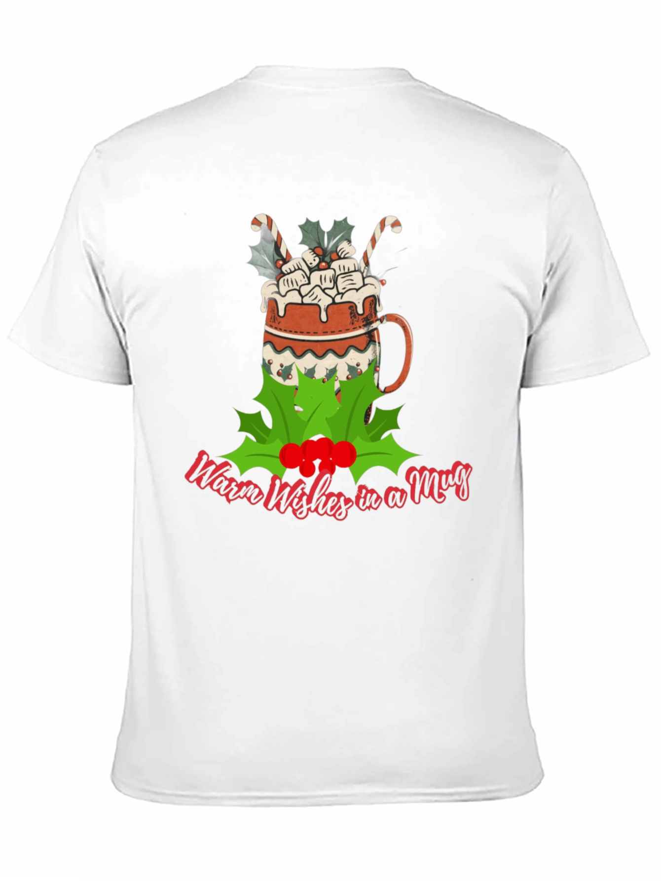 Warm Wishes Mug Graphic Tee - Christmas Holiday Shirt