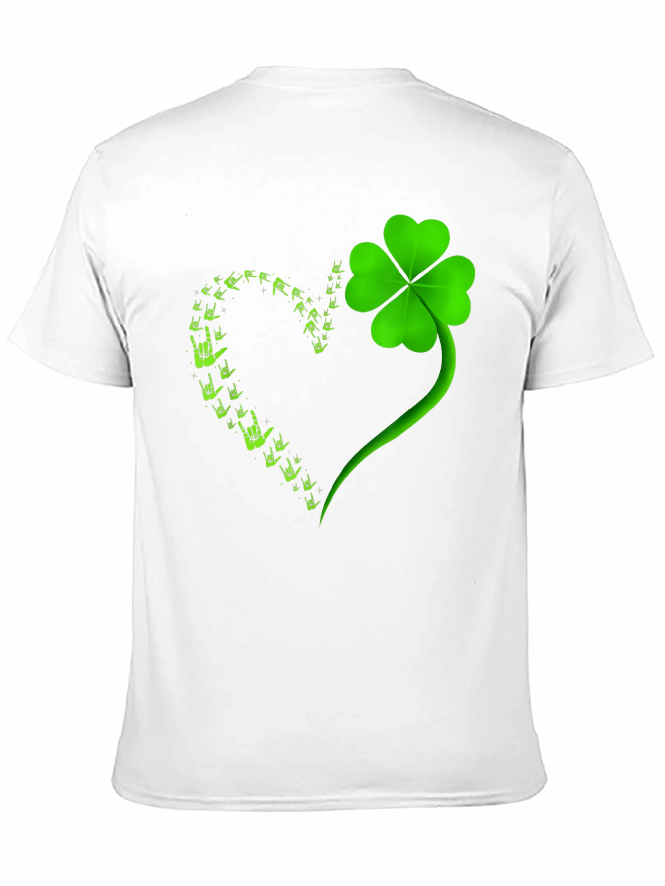 Lucky Shamrock I Love You Hands Graphic T-Shirt