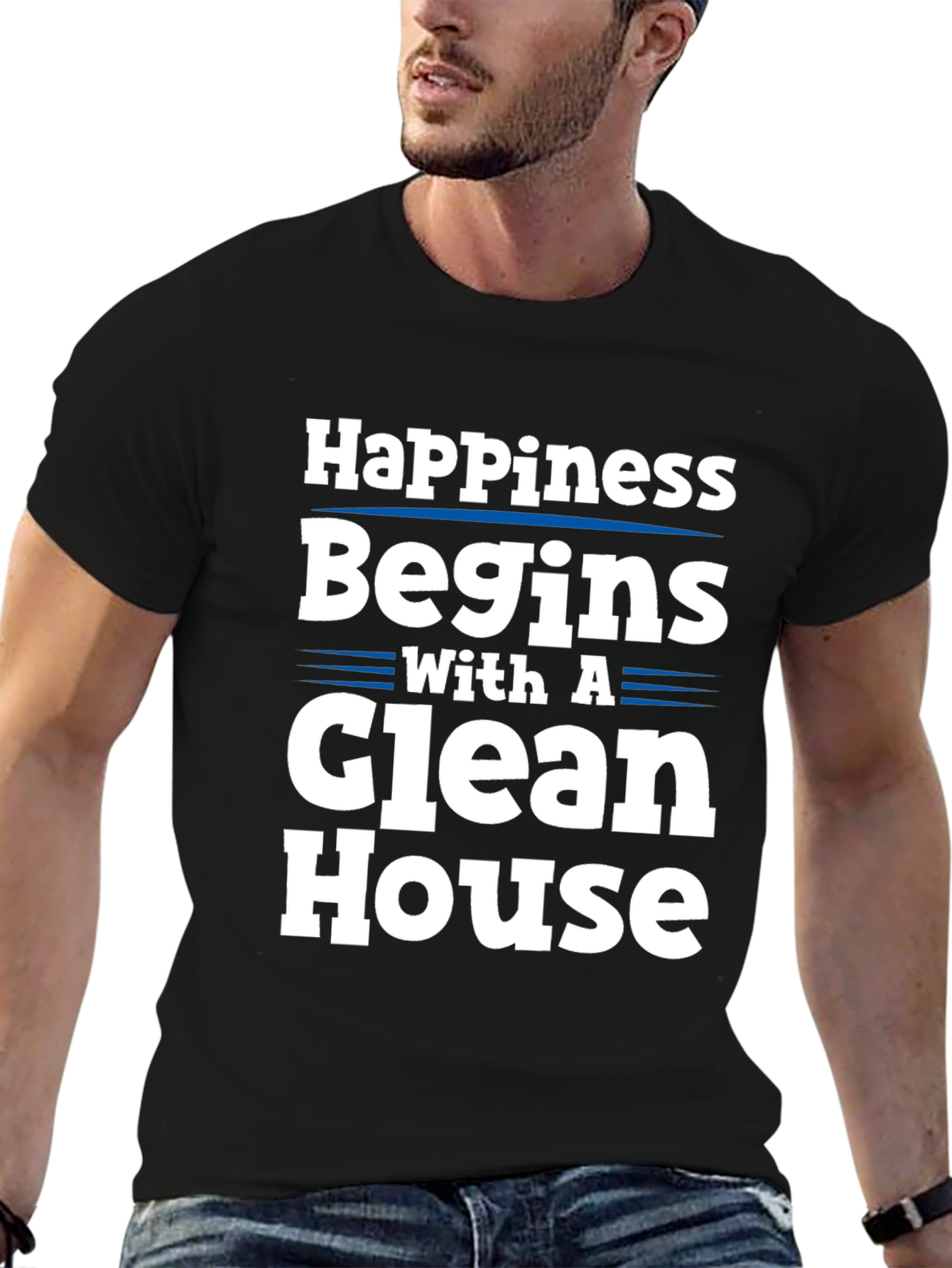 Happiness Begins with a Clean House Graphic Tee