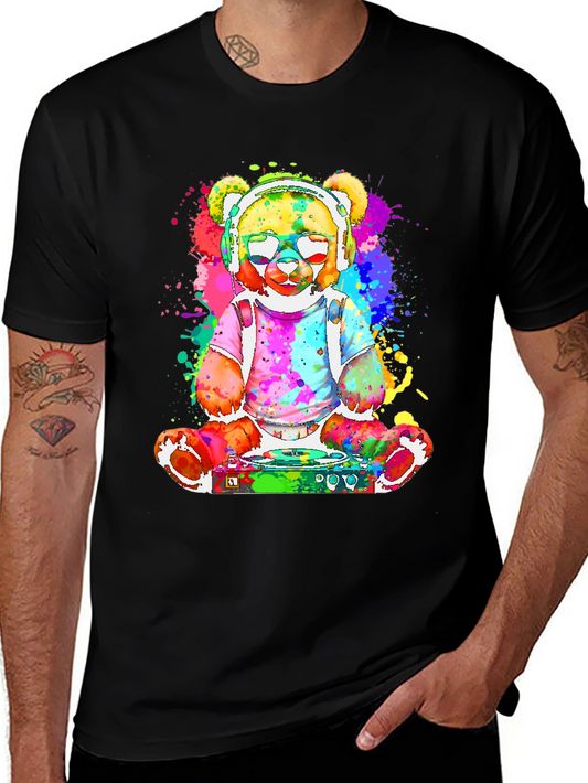 DJ Bear T-Shirt - Colorful Graphic Tee