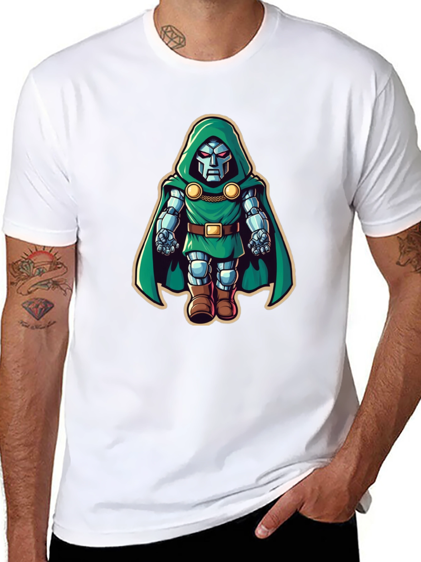 Dr. Doom Cartoon Black T-Shirt