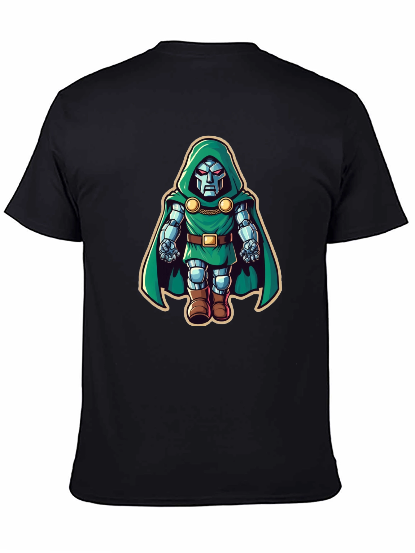 Dr. Doom Cartoon Black T-Shirt