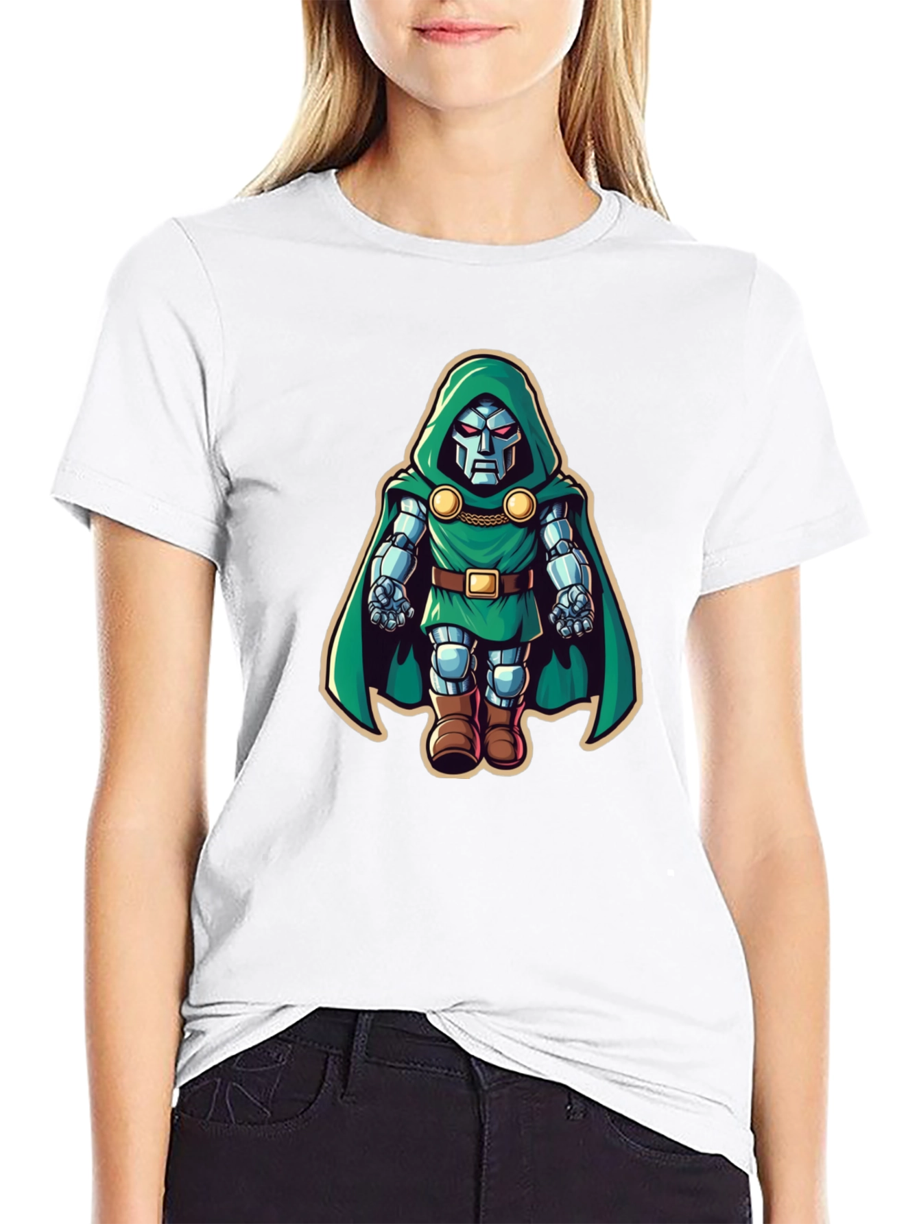 Dr. Doom Cartoon Black T-Shirt
