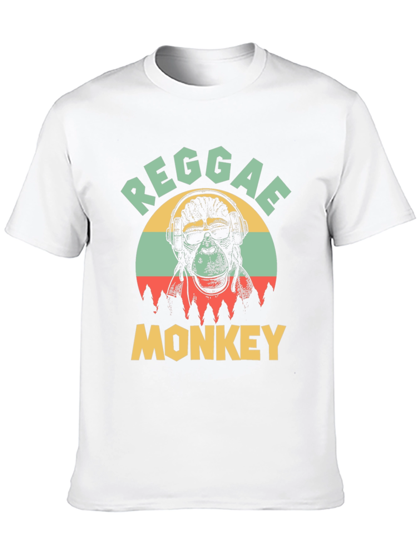 Reggae Monkey Graphic T-Shirt - Black