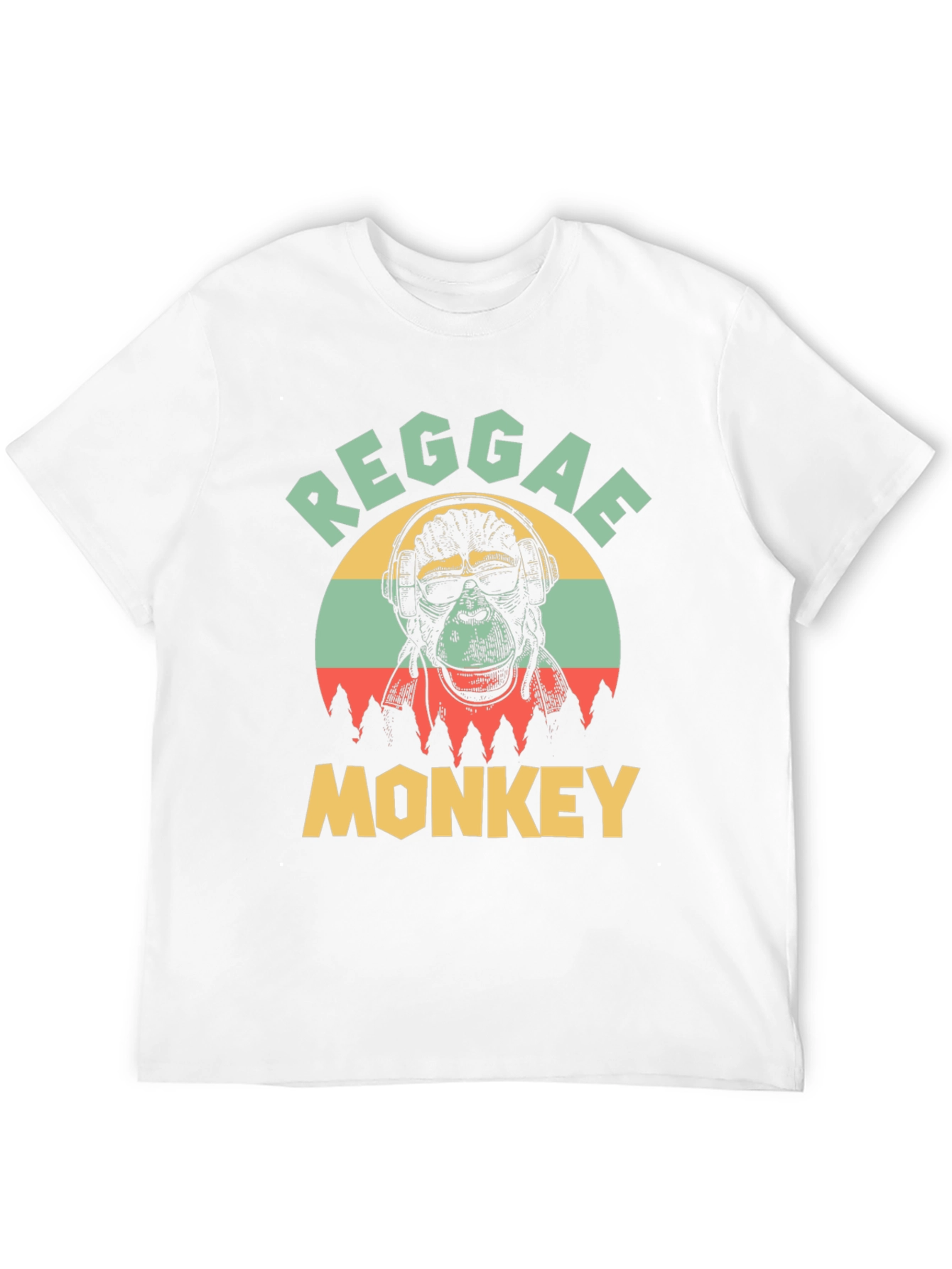 Reggae Monkey Graphic T-Shirt - Black