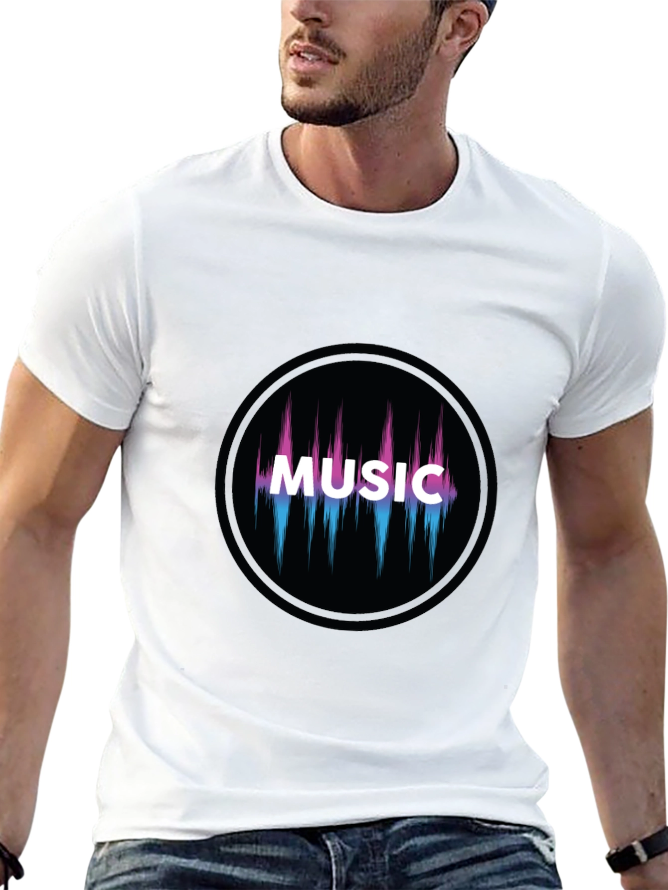Music Graphic T-Shirt - Stylish Audio Wave Design