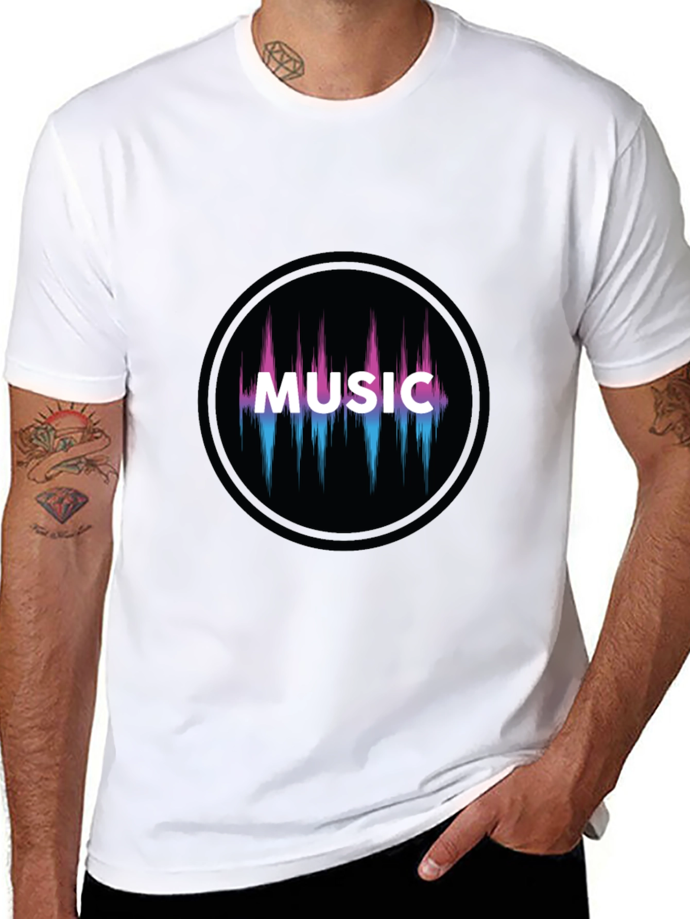 Music Graphic T-Shirt - Stylish Audio Wave Design