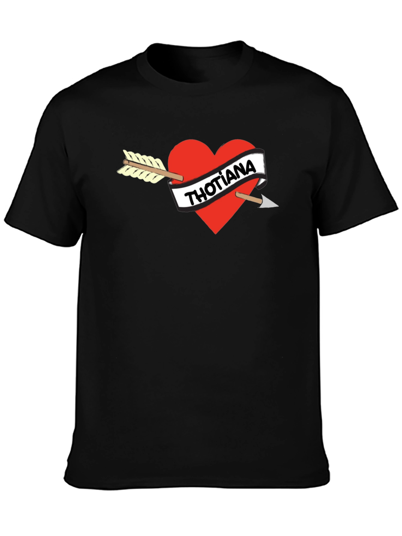 Thotiana Heart Arrow T-Shirt - Black