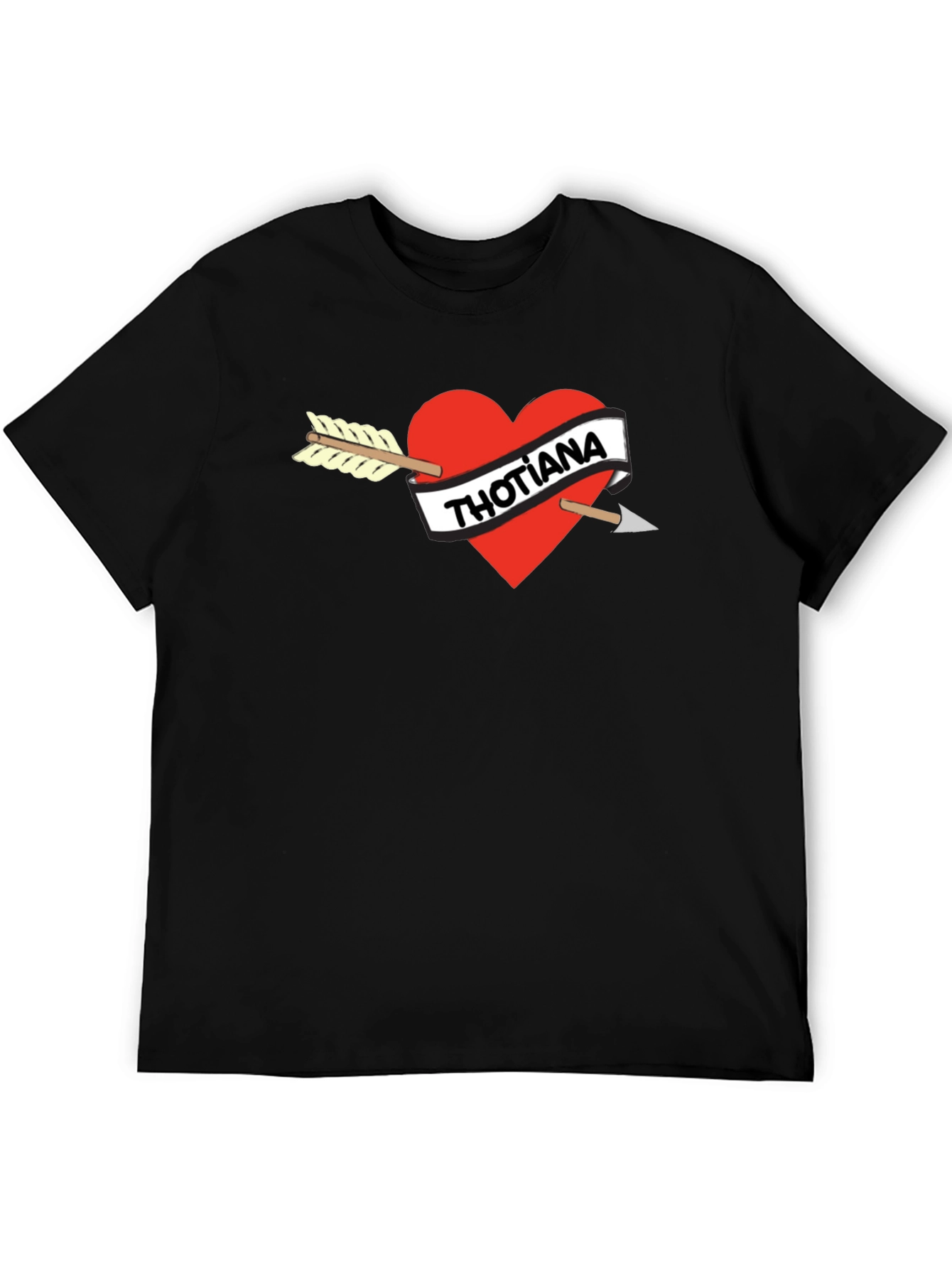 Thotiana Heart Arrow T-Shirt - Black