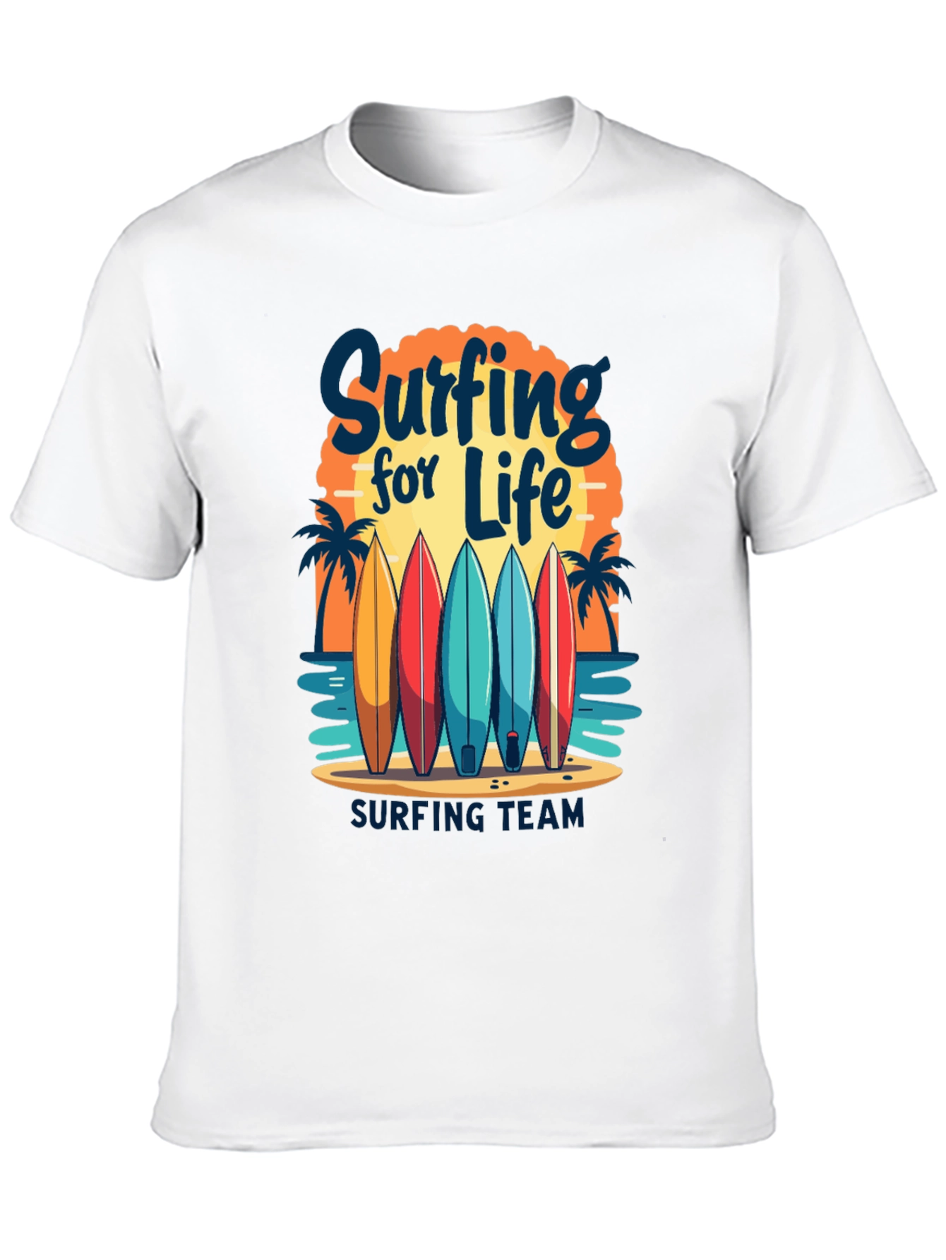 Surfing for Life T-Shirt - Beach Surfboard Tee