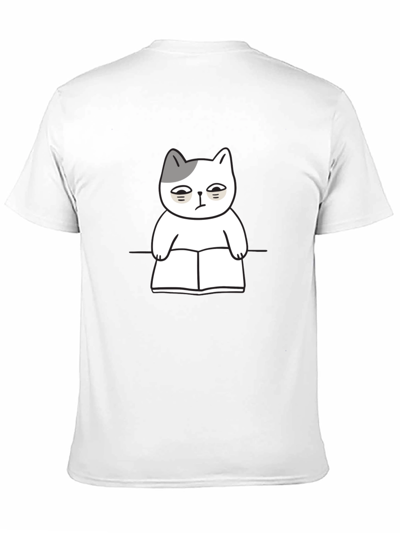 Grumpy Cat Reading Book Funny Graphic T-Shirt