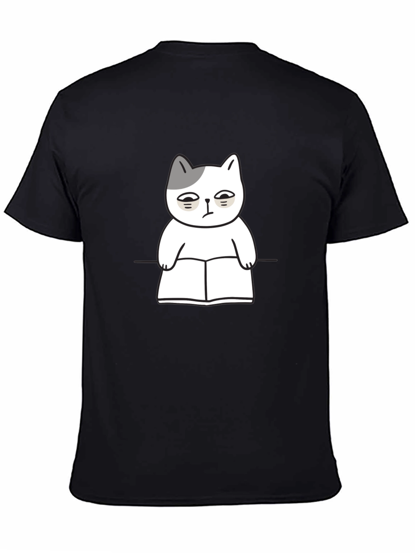 Grumpy Cat Reading Book Funny Graphic T-Shirt