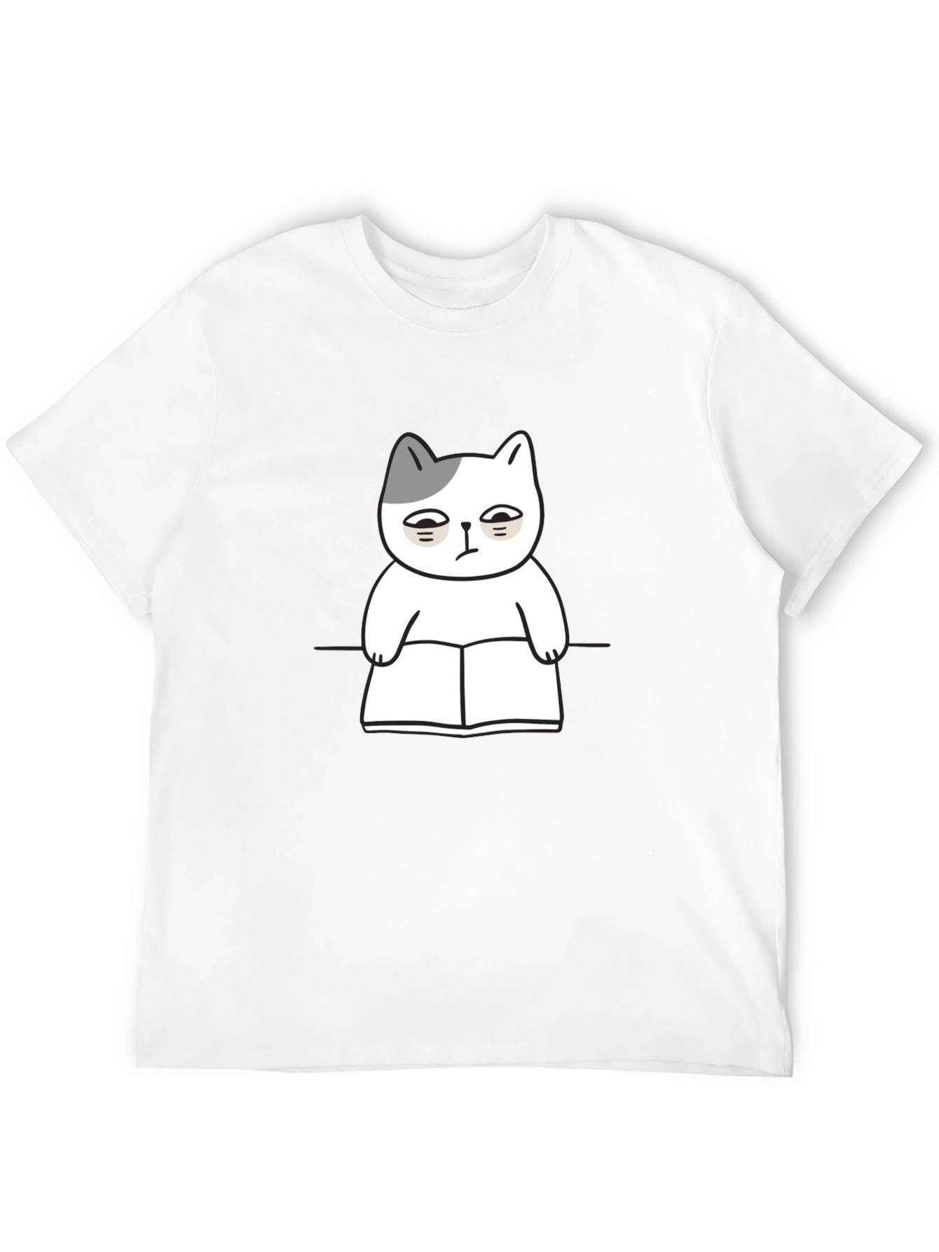 Grumpy Cat Reading Book Funny Graphic T-Shirt