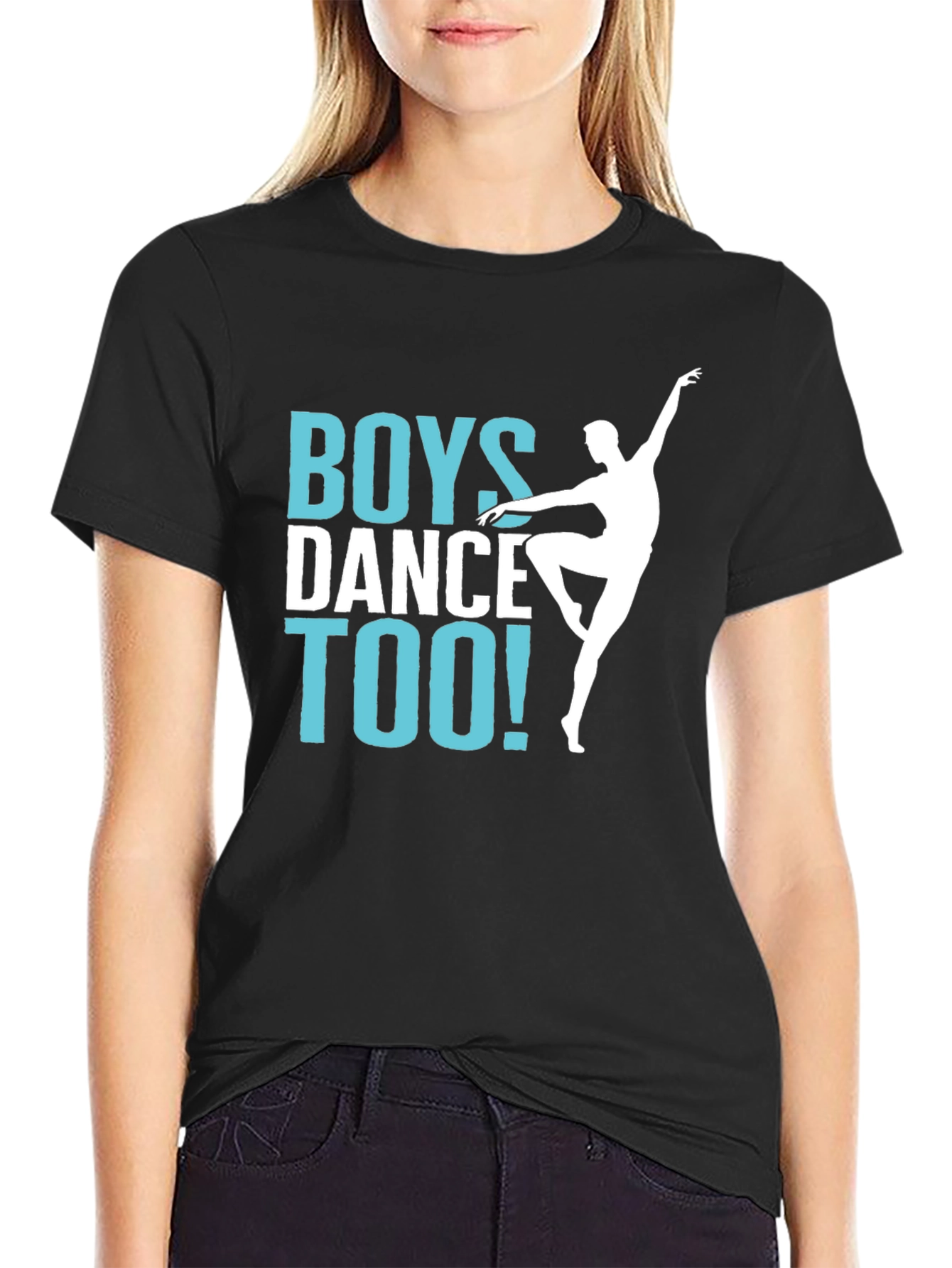 Boys Dance Too! Graphic Tee - Unisex Black T-Shirt