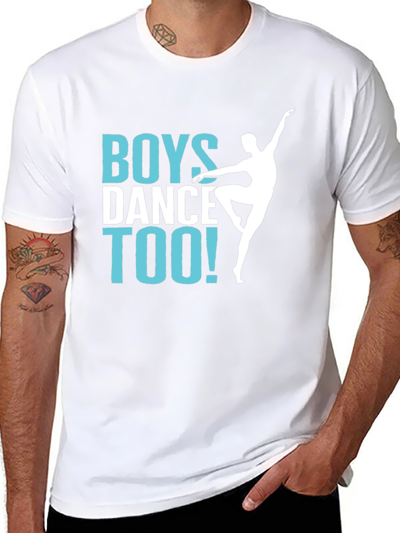 Boys Dance Too! Graphic Tee - Unisex Black T-Shirt
