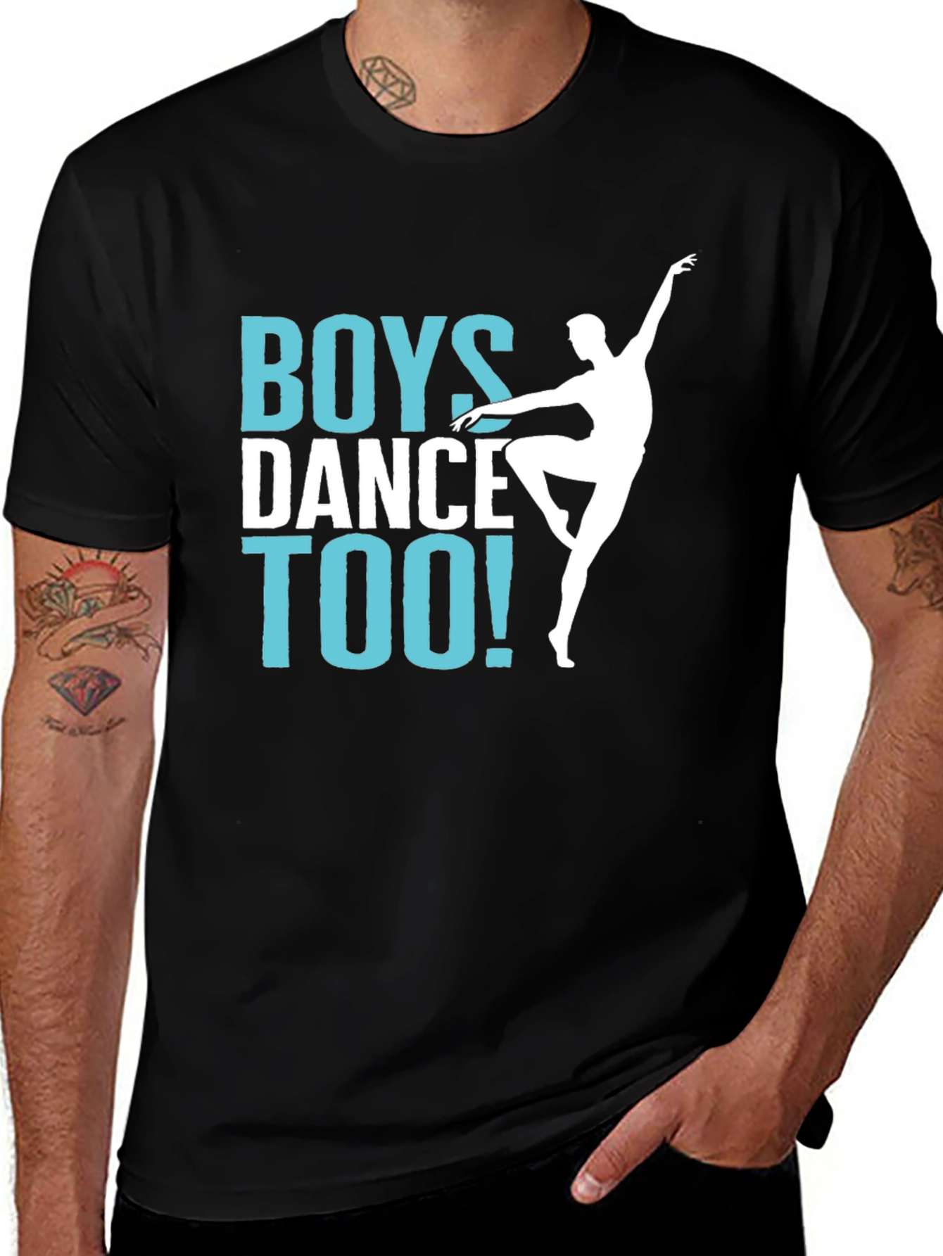 Boys Dance Too! Graphic Tee - Unisex Black T-Shirt