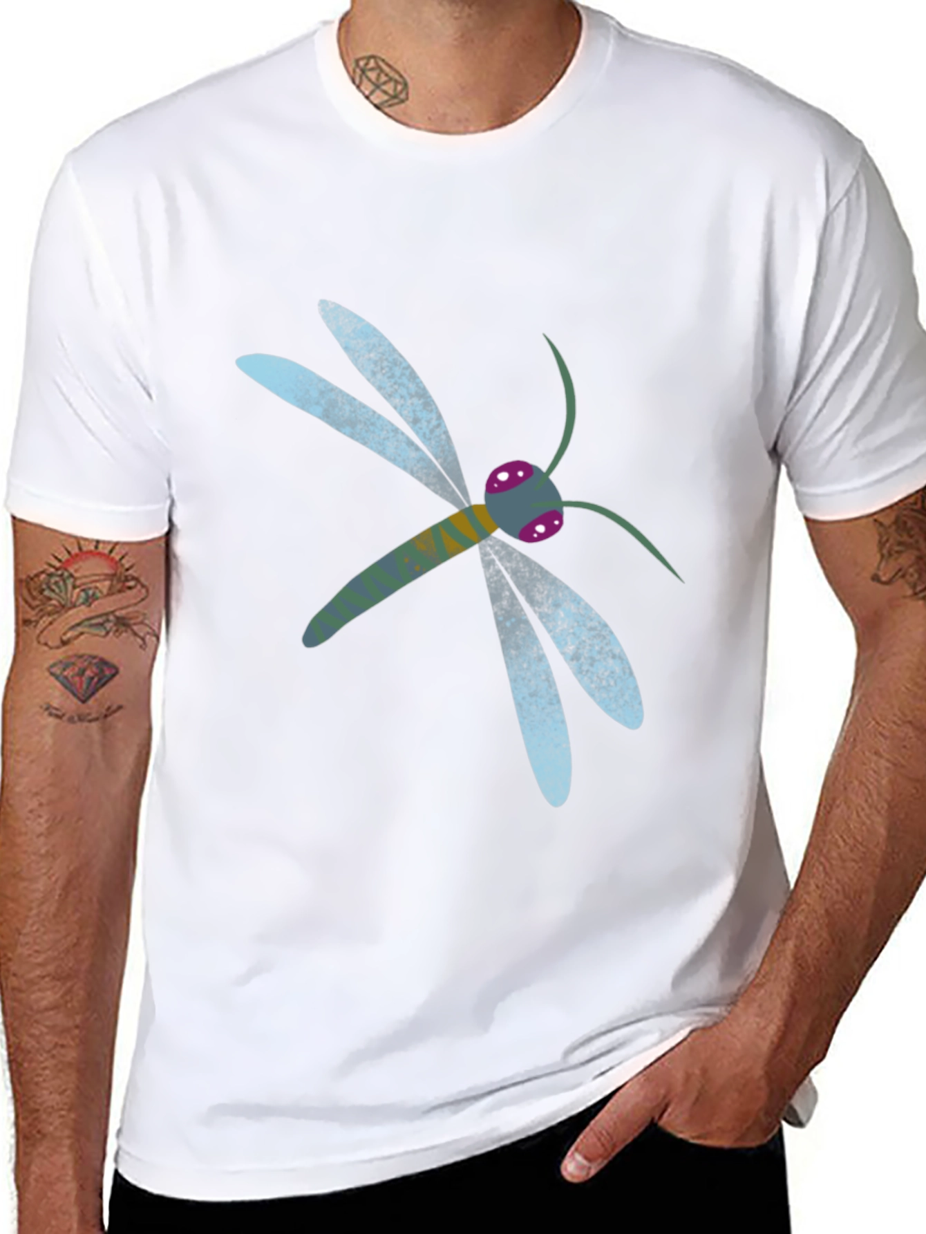 Dragonfly Graphic Black T-Shirt - Nature Lovers Tee