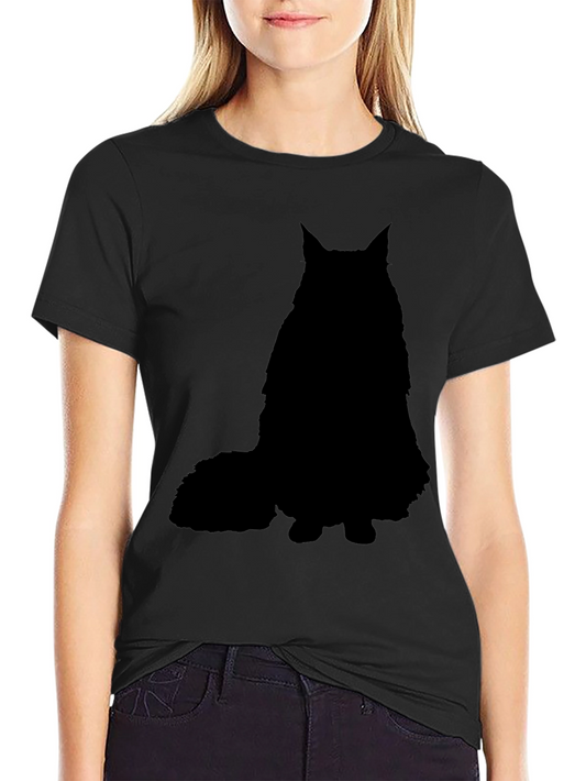 Black Cat Silhouette Graphic T-Shirt
