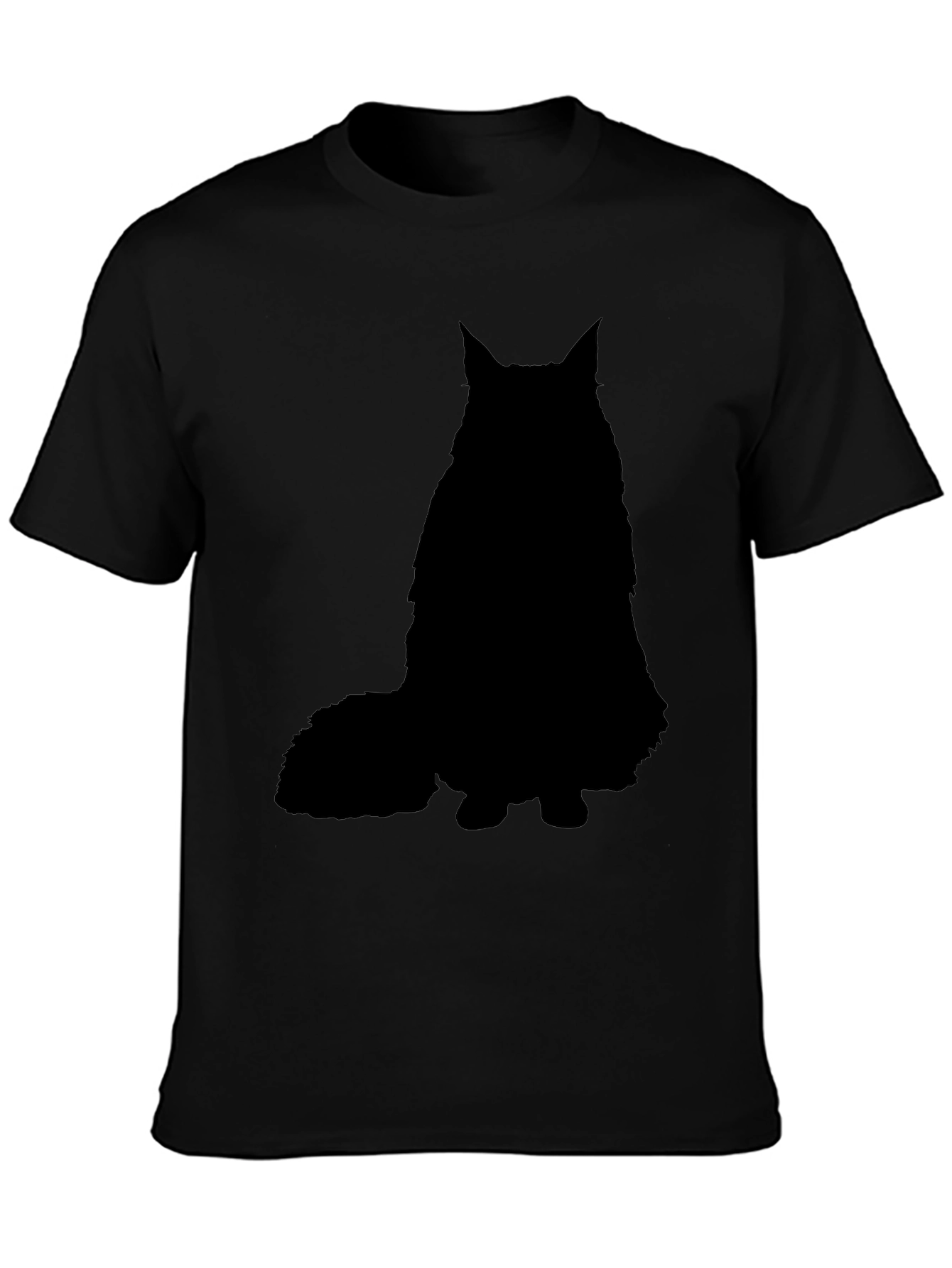 Black Cat Silhouette Graphic T-Shirt