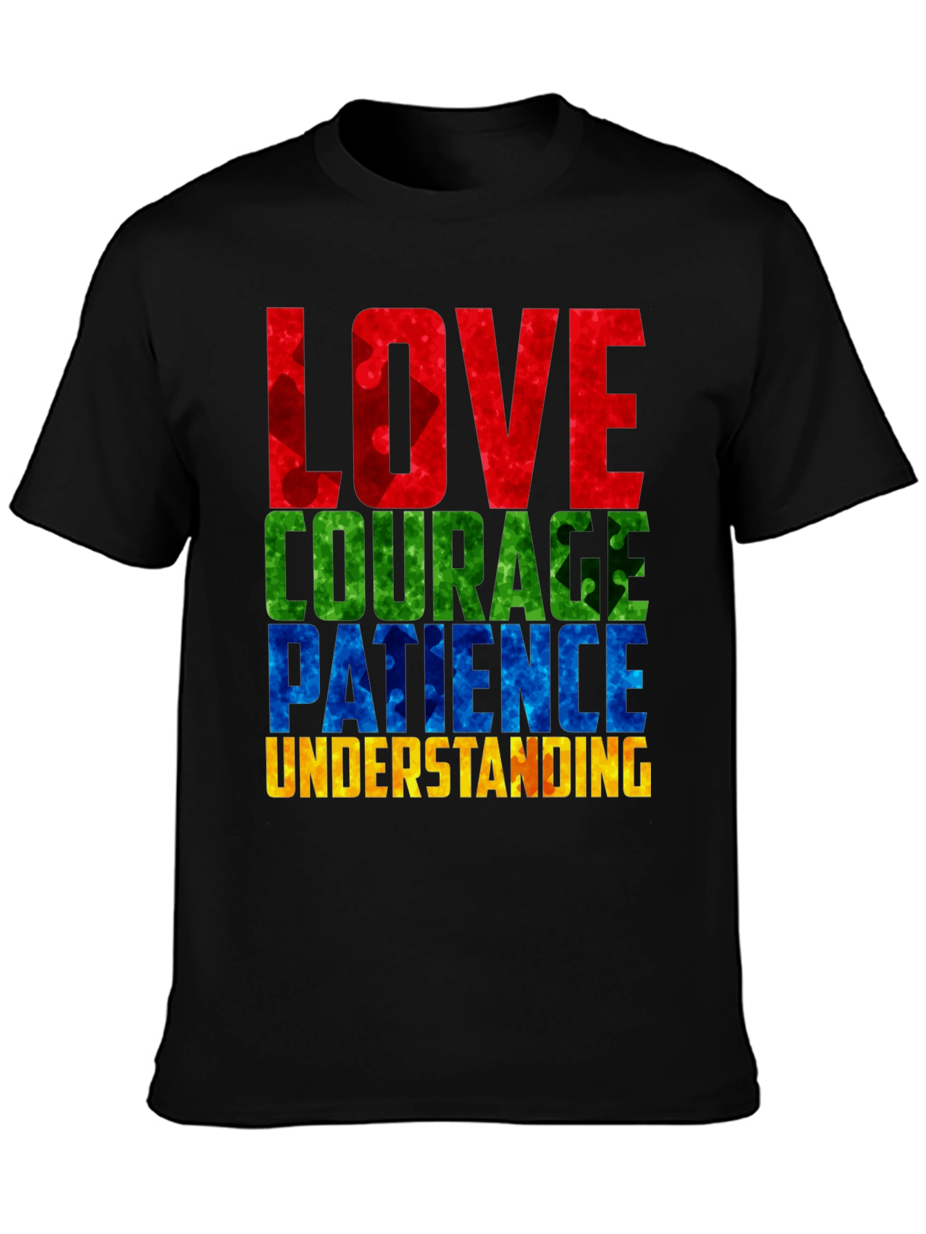 Autism Awareness T-Shirt Love Courage Patience Understanding