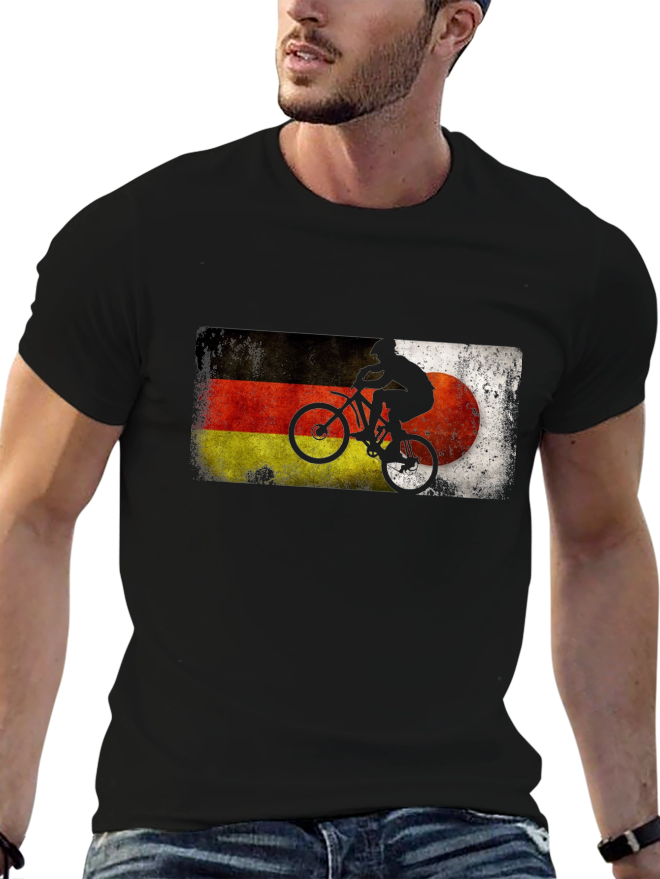 Germany Flag Biker Silhouette Graphic Tee