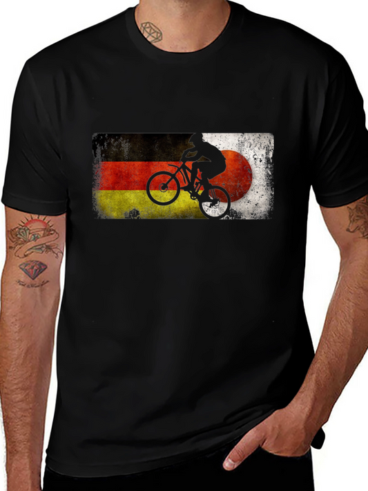Germany Flag Biker Silhouette Graphic Tee