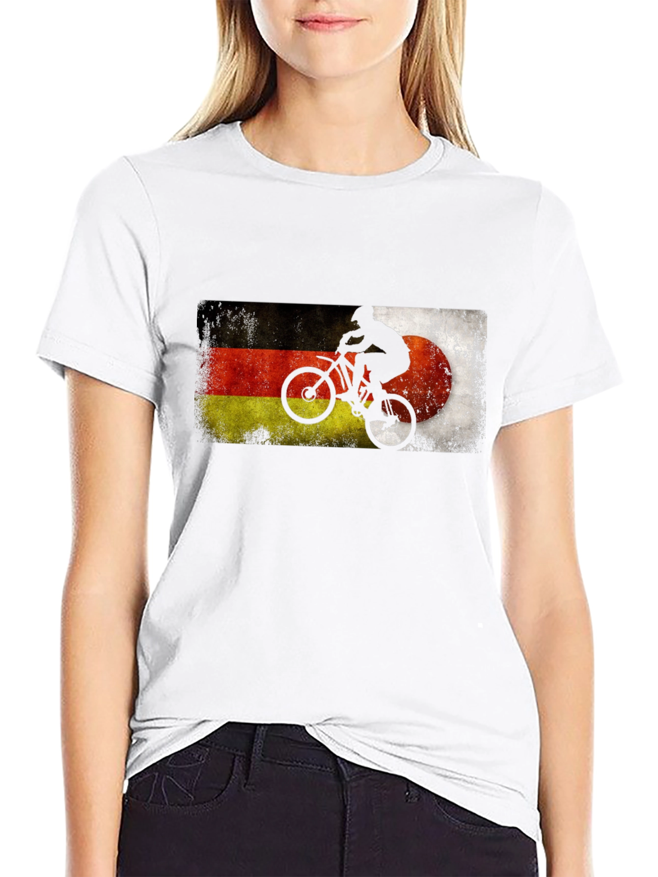 Germany Flag Biker Silhouette Graphic Tee