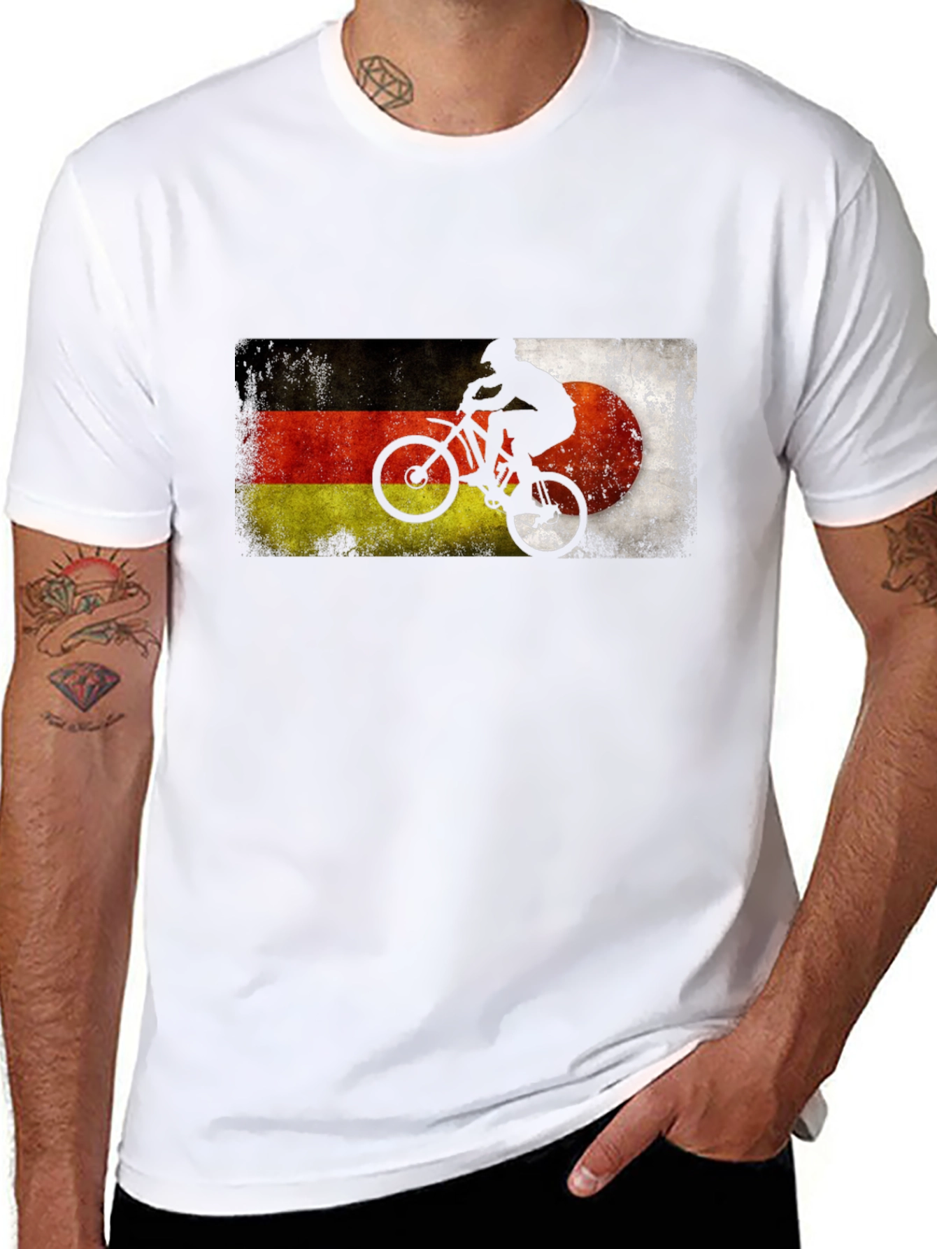 Germany Flag Biker Silhouette Graphic Tee