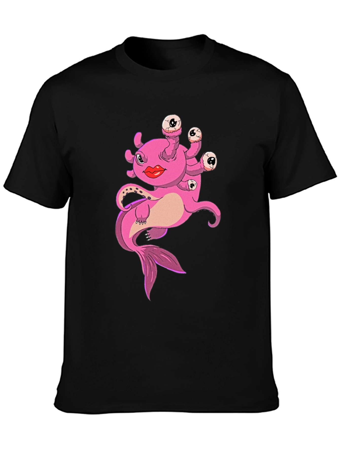 Funny Pink Creature Graphic T-Shirt