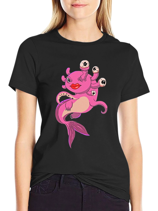 Funny Pink Creature Graphic T-Shirt