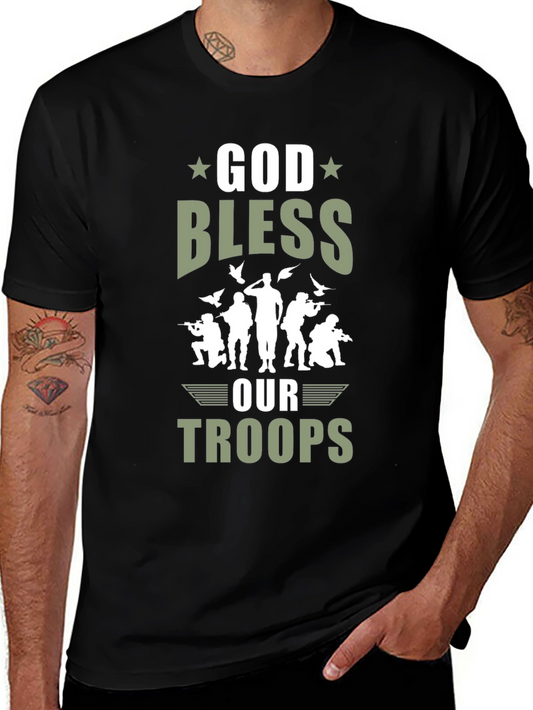 God Bless Our Troops Graphic T-Shirt