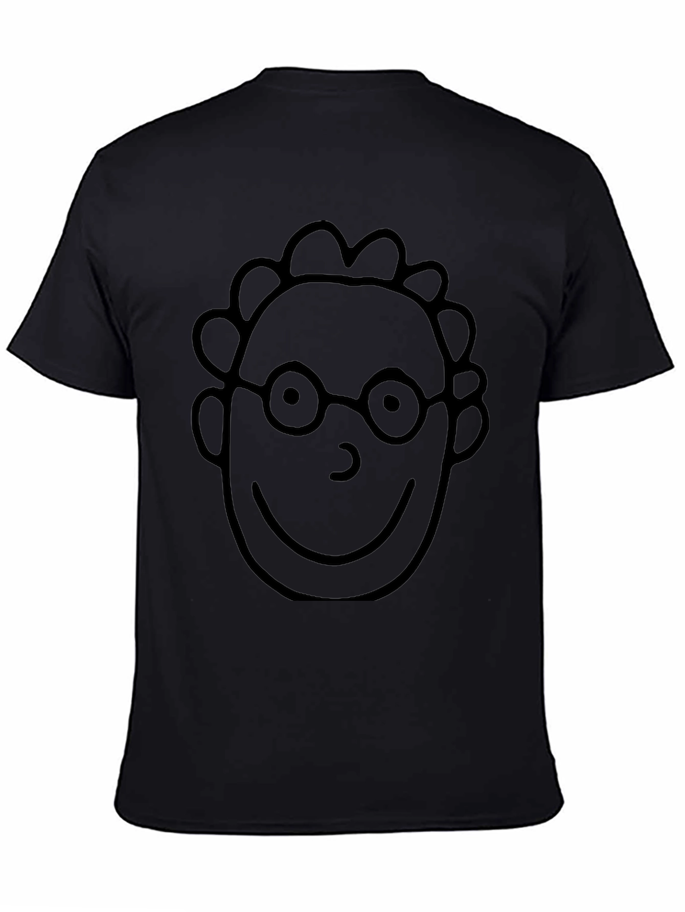 Cartoon Face Black T-Shirt