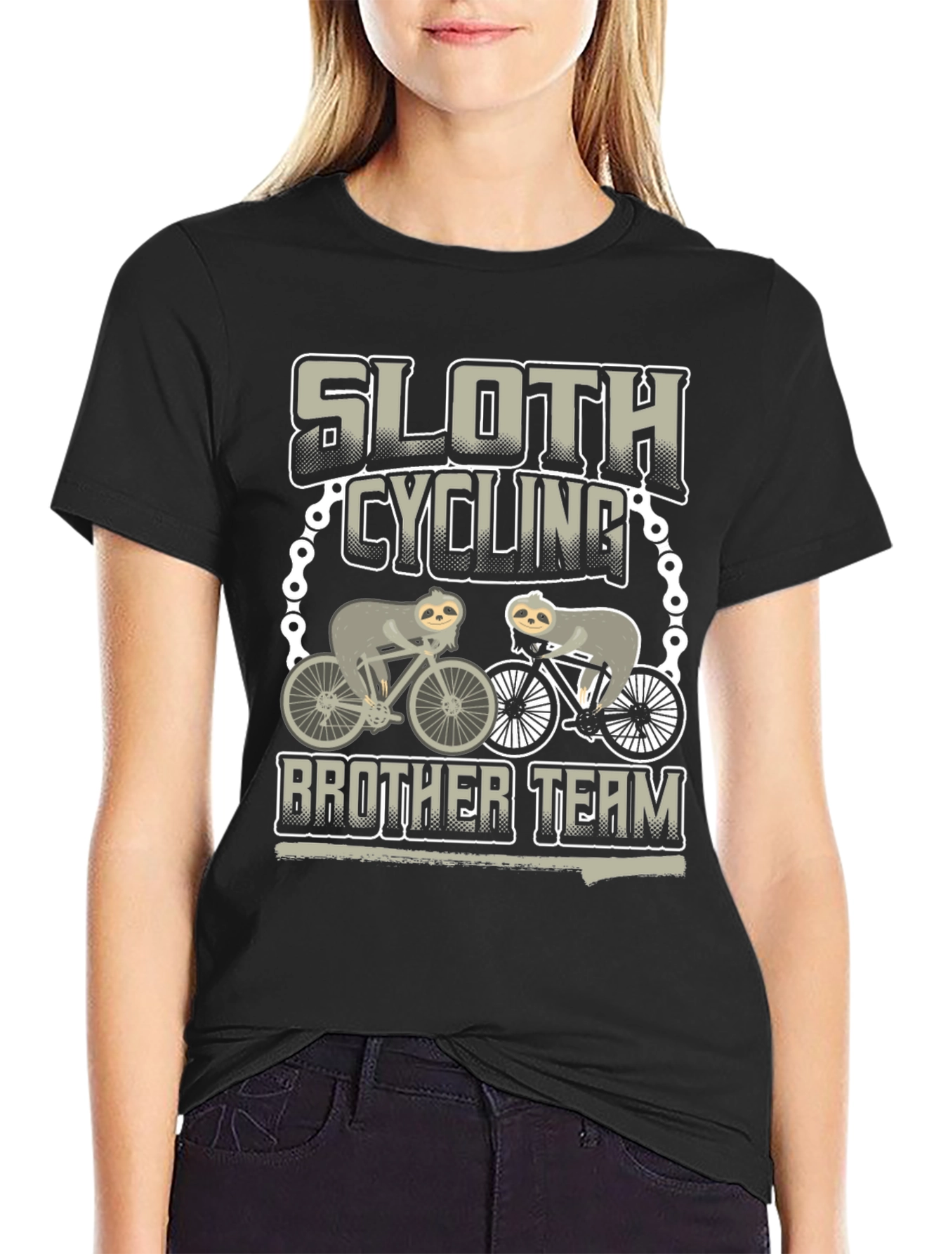 Sloth Cycling Brother Team T-Shirt