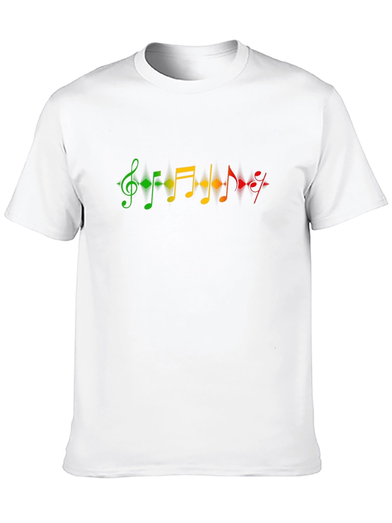 Musical Note Graphic T-Shirt - Black Crew Neck Tee