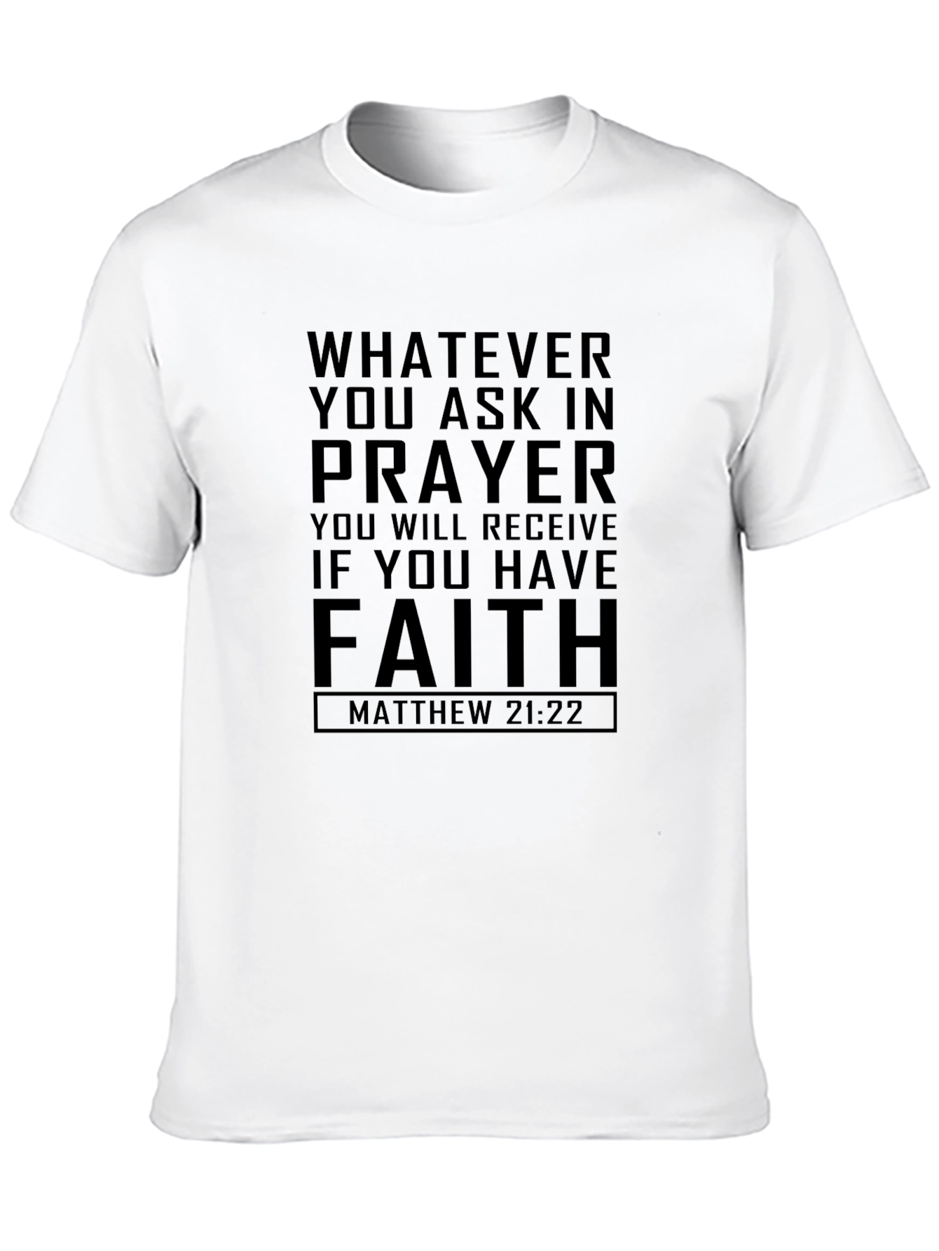 Faith Prayer Verse Black T-Shirt