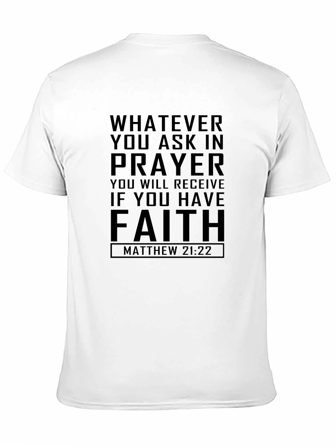 Faith Prayer Verse Black T-Shirt