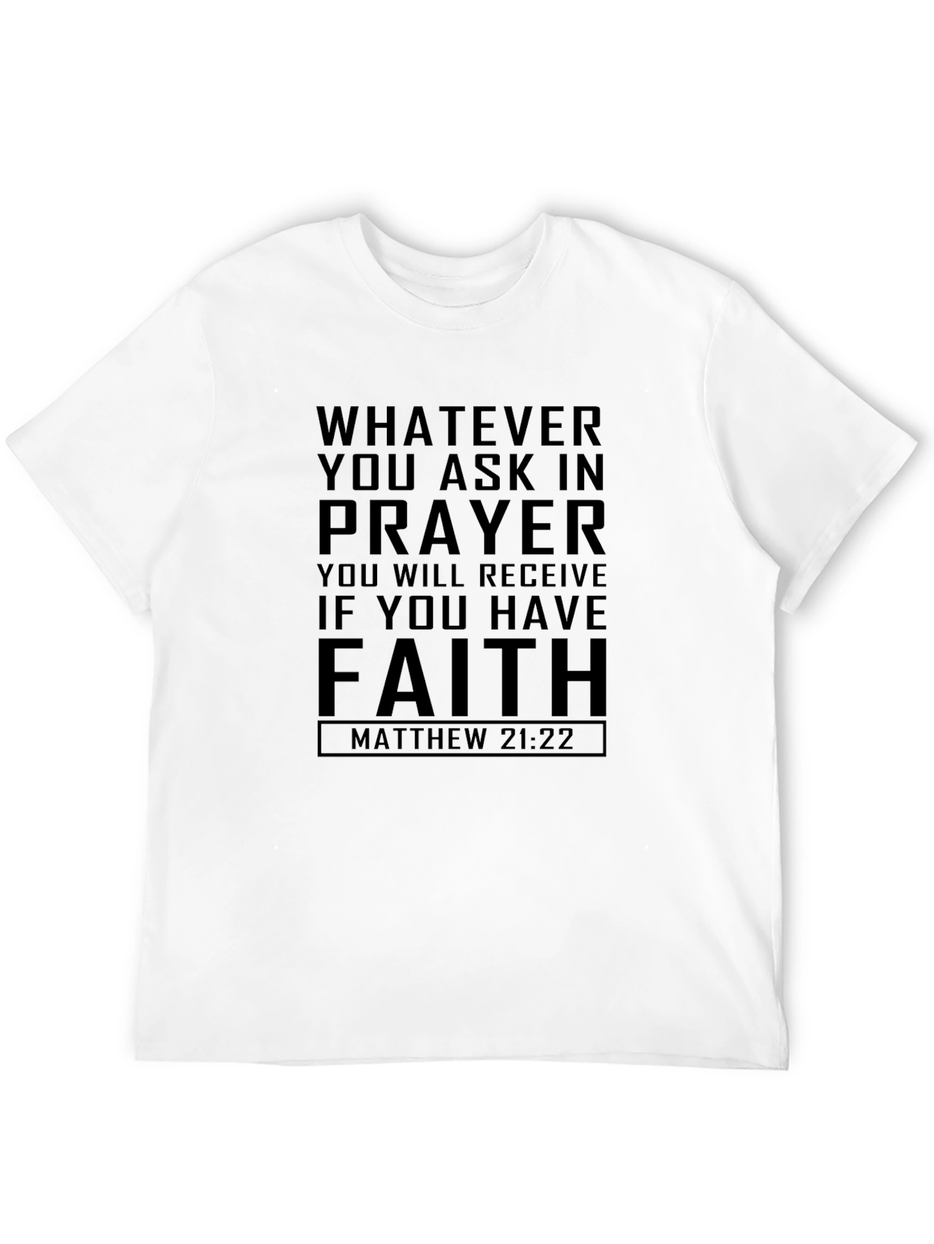 Faith Prayer Verse Black T-Shirt