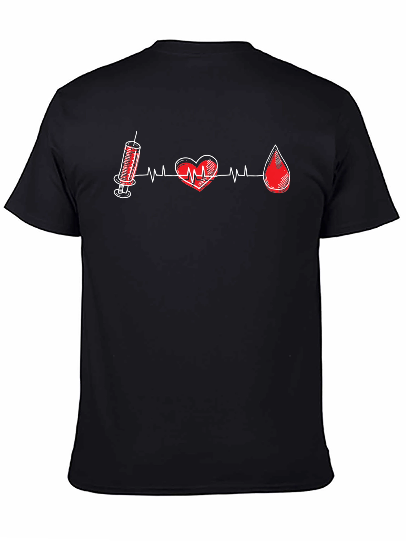 Medical Motif Tee: Heart Syringe & Blood Drop