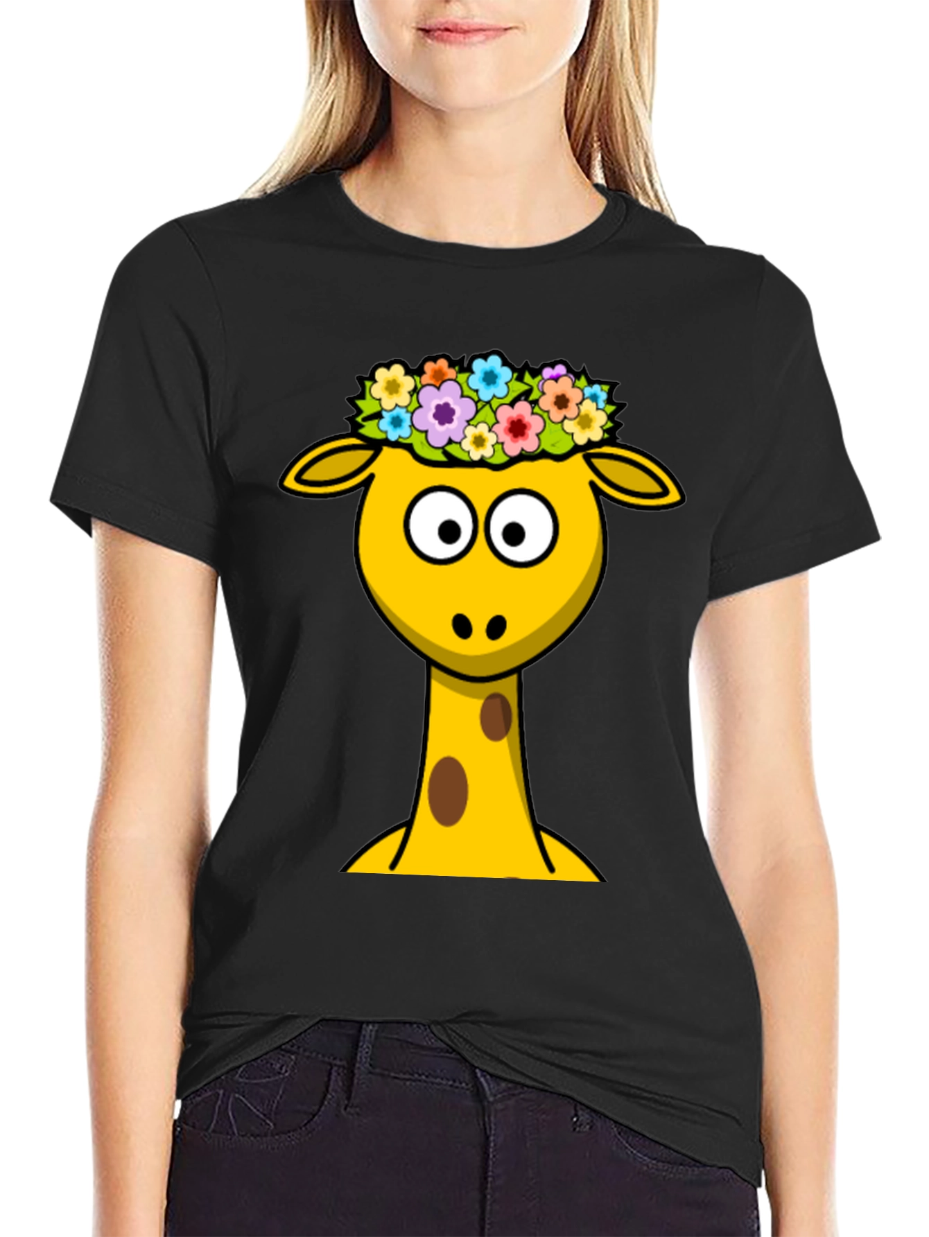 Giraffe Flower Crown Graphic Tee
