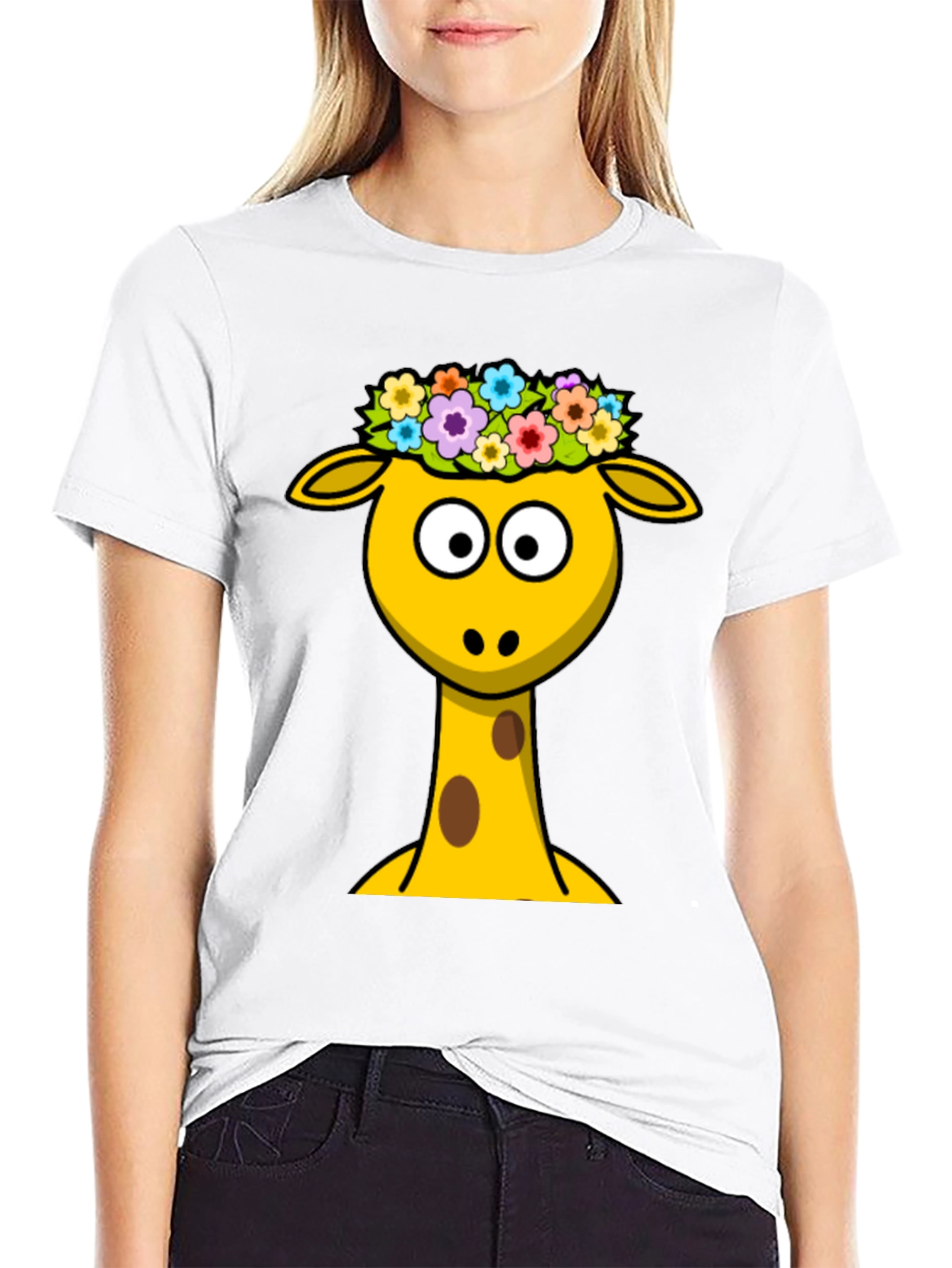 Giraffe Flower Crown Graphic Tee