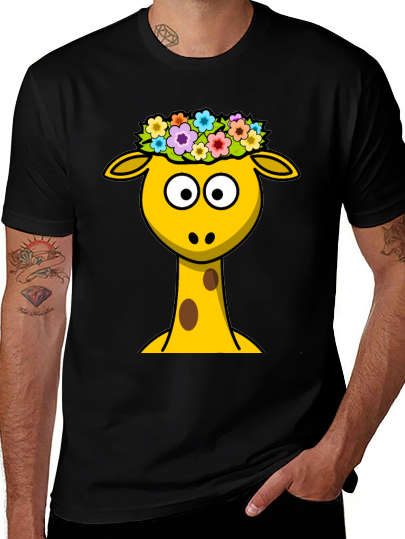Giraffe Flower Crown Graphic Tee