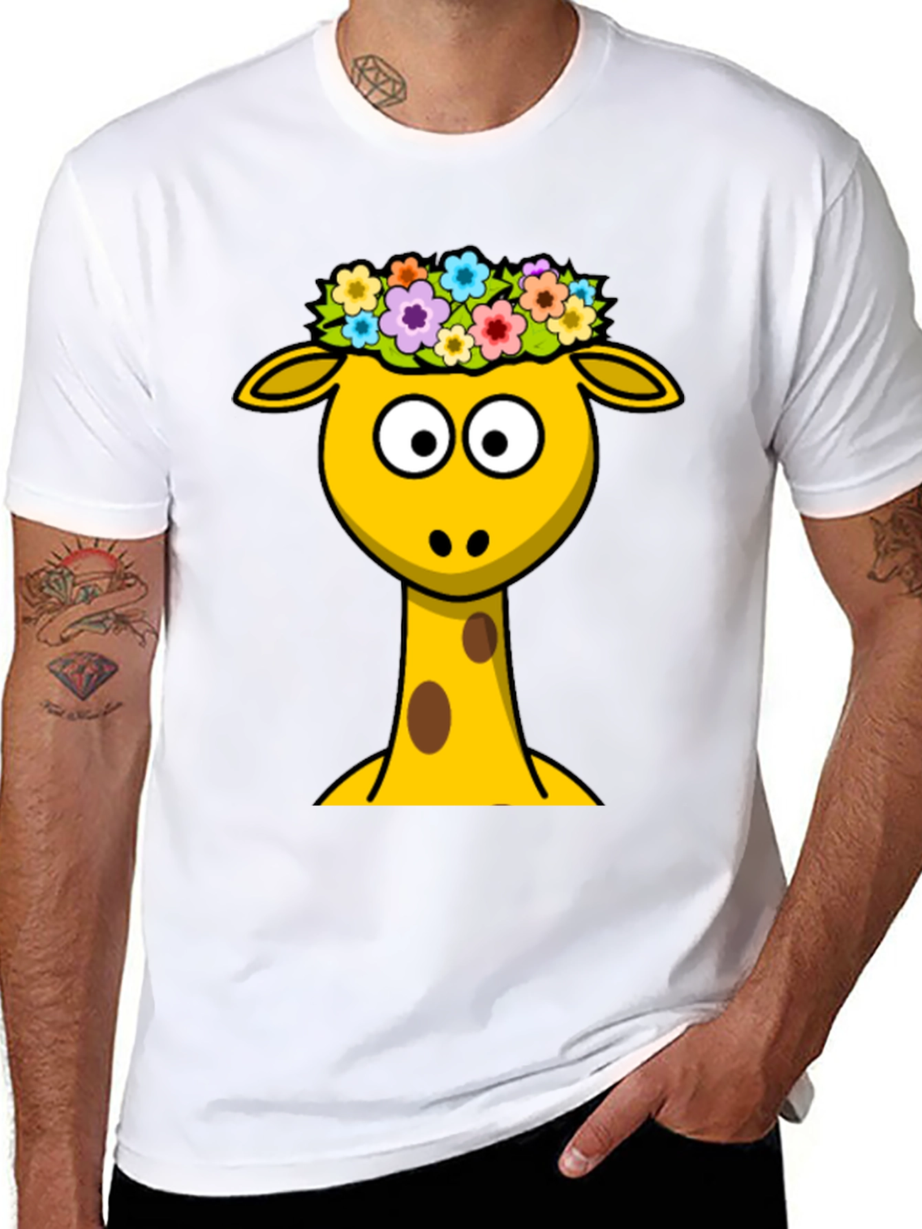 Giraffe Flower Crown Graphic Tee
